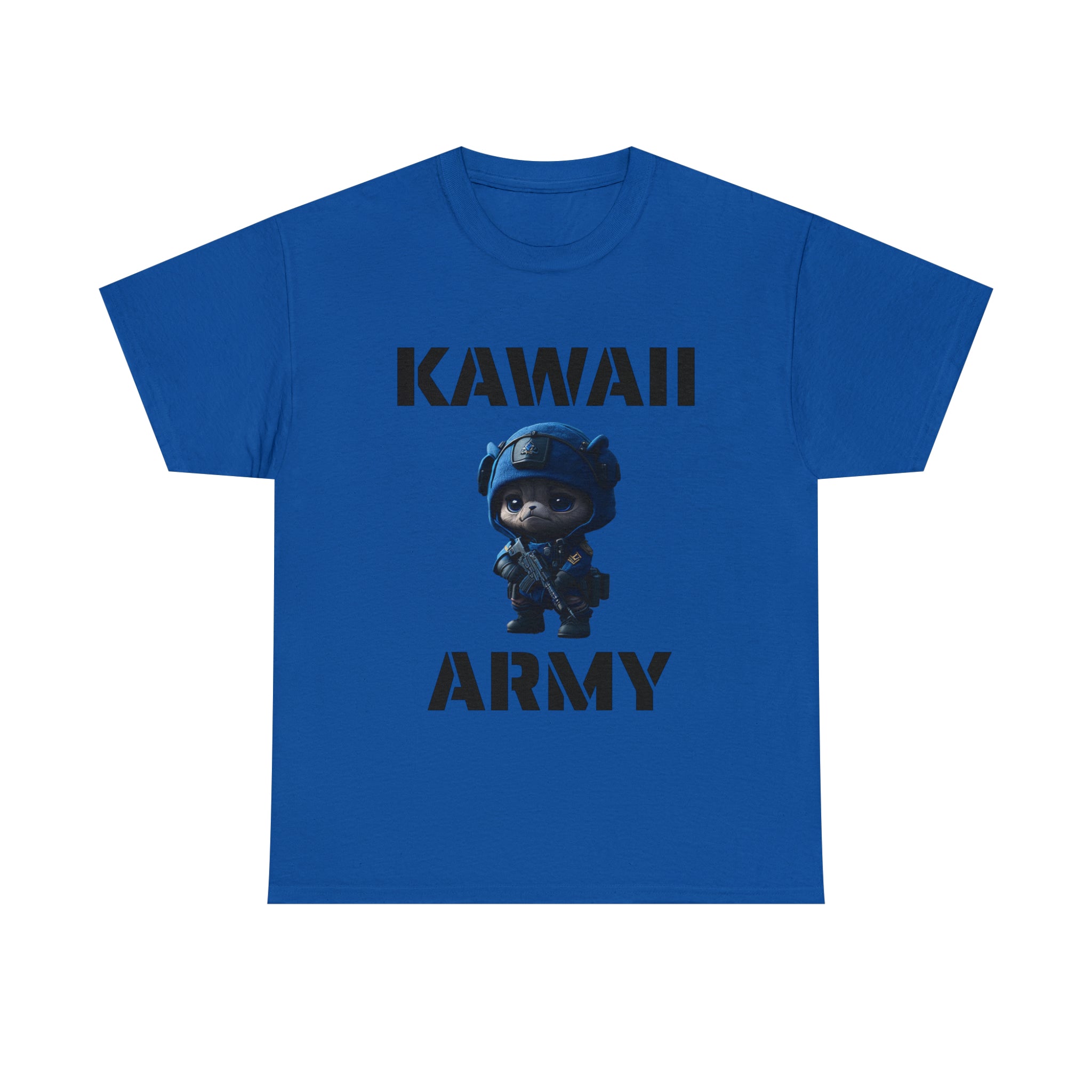 kawaii army blue small machine gunner