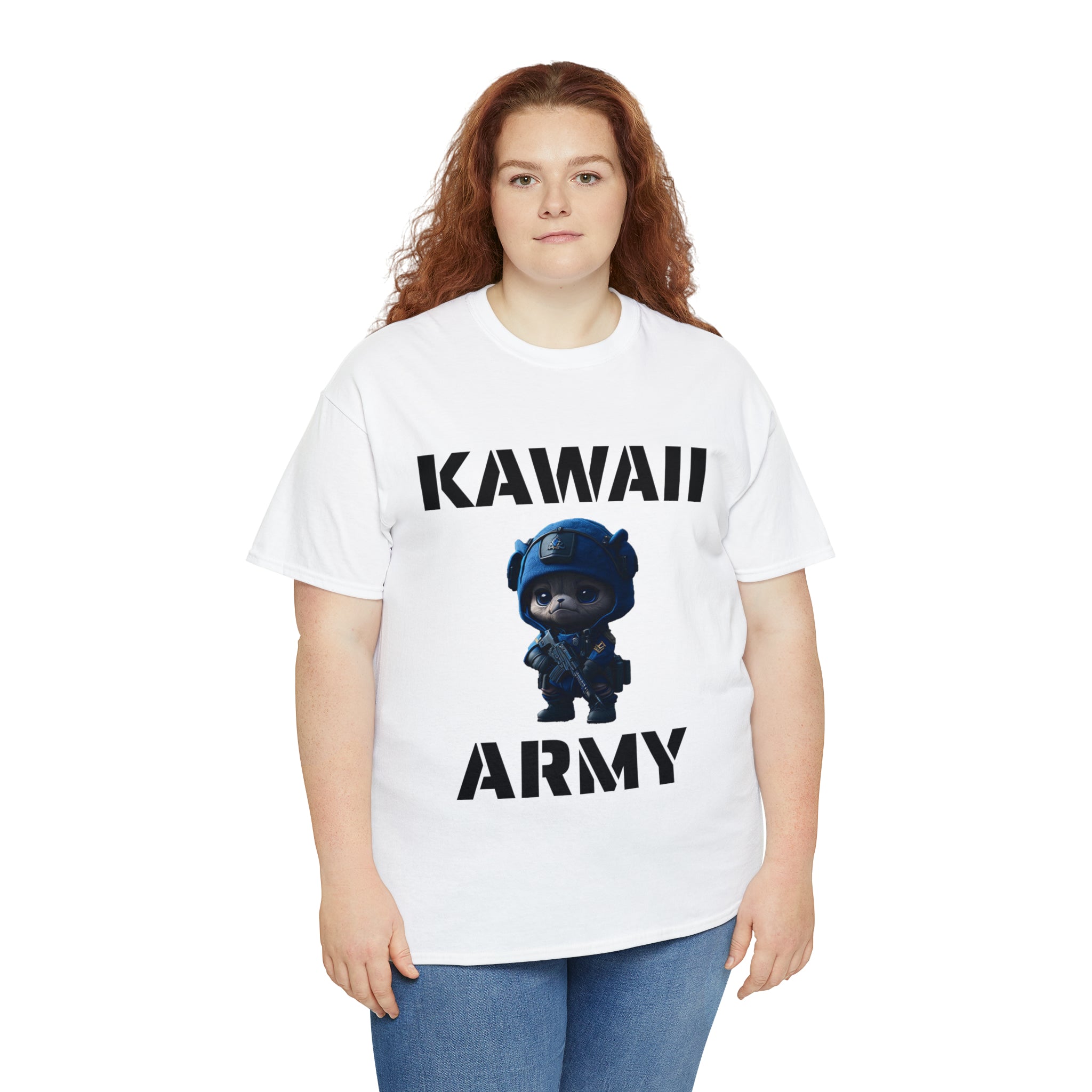 kawaii army blue small machine gunner