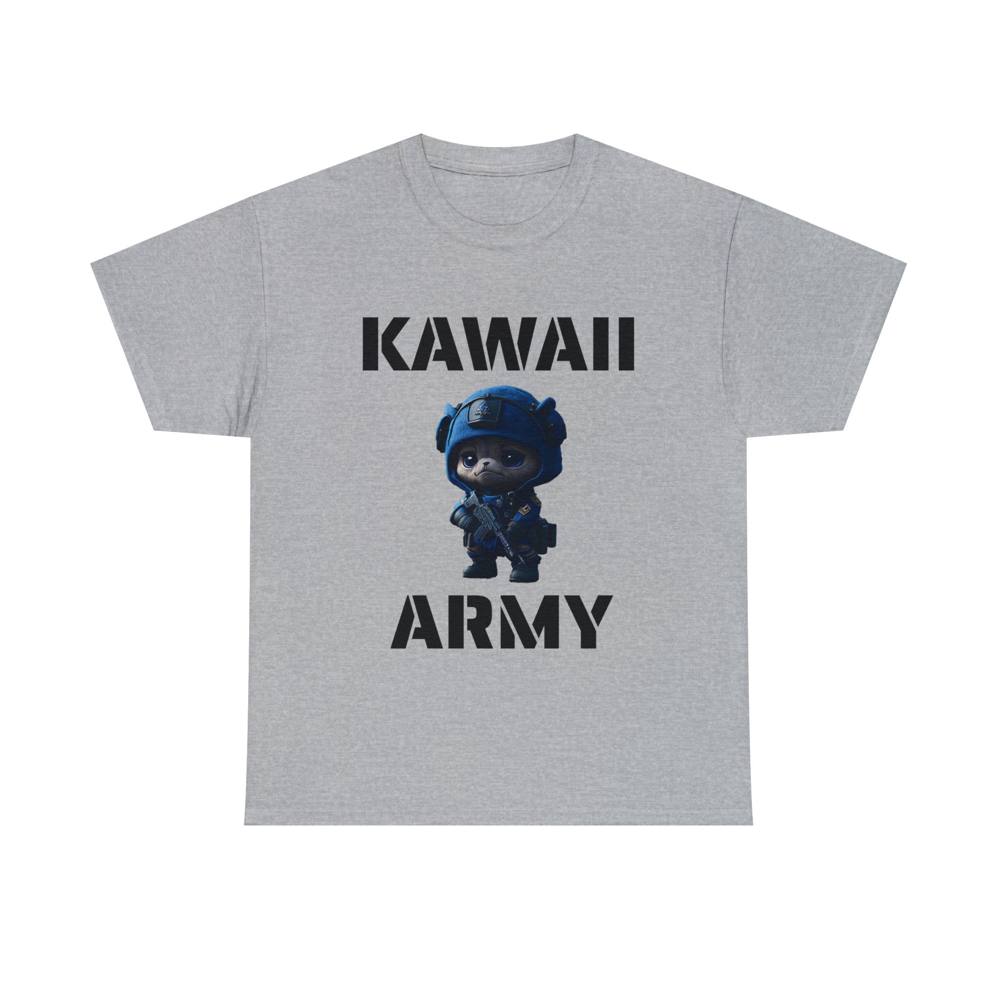 kawaii army blue small machine gunner