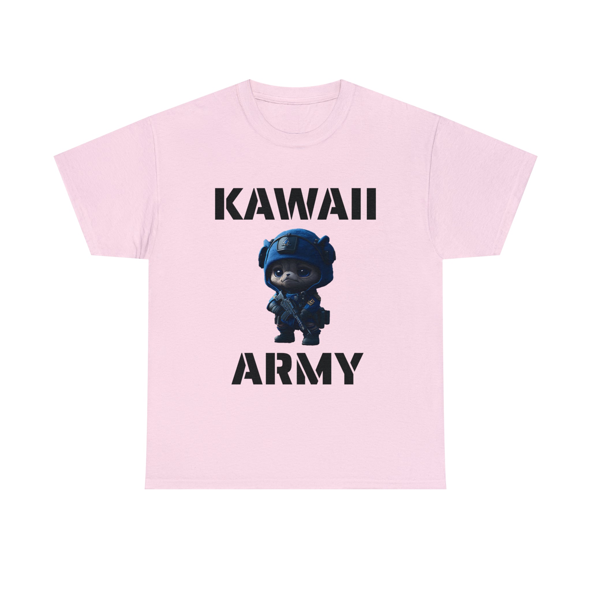 kawaii army blue small machine gunner