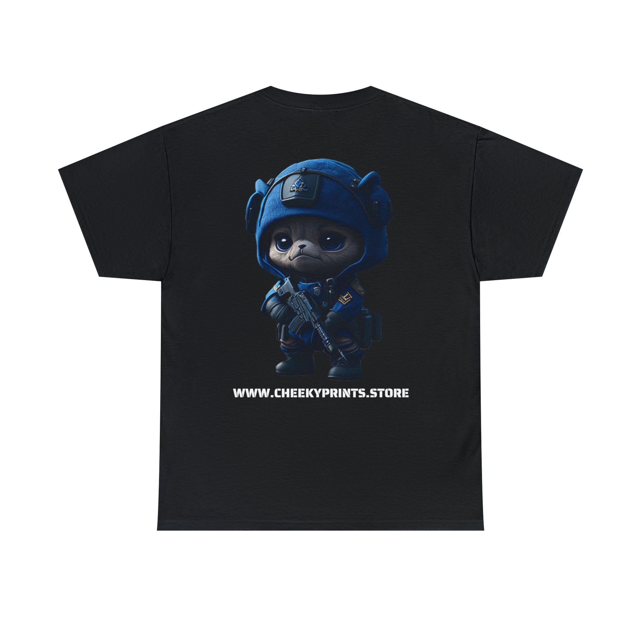 kawaii army blue small machine gunner