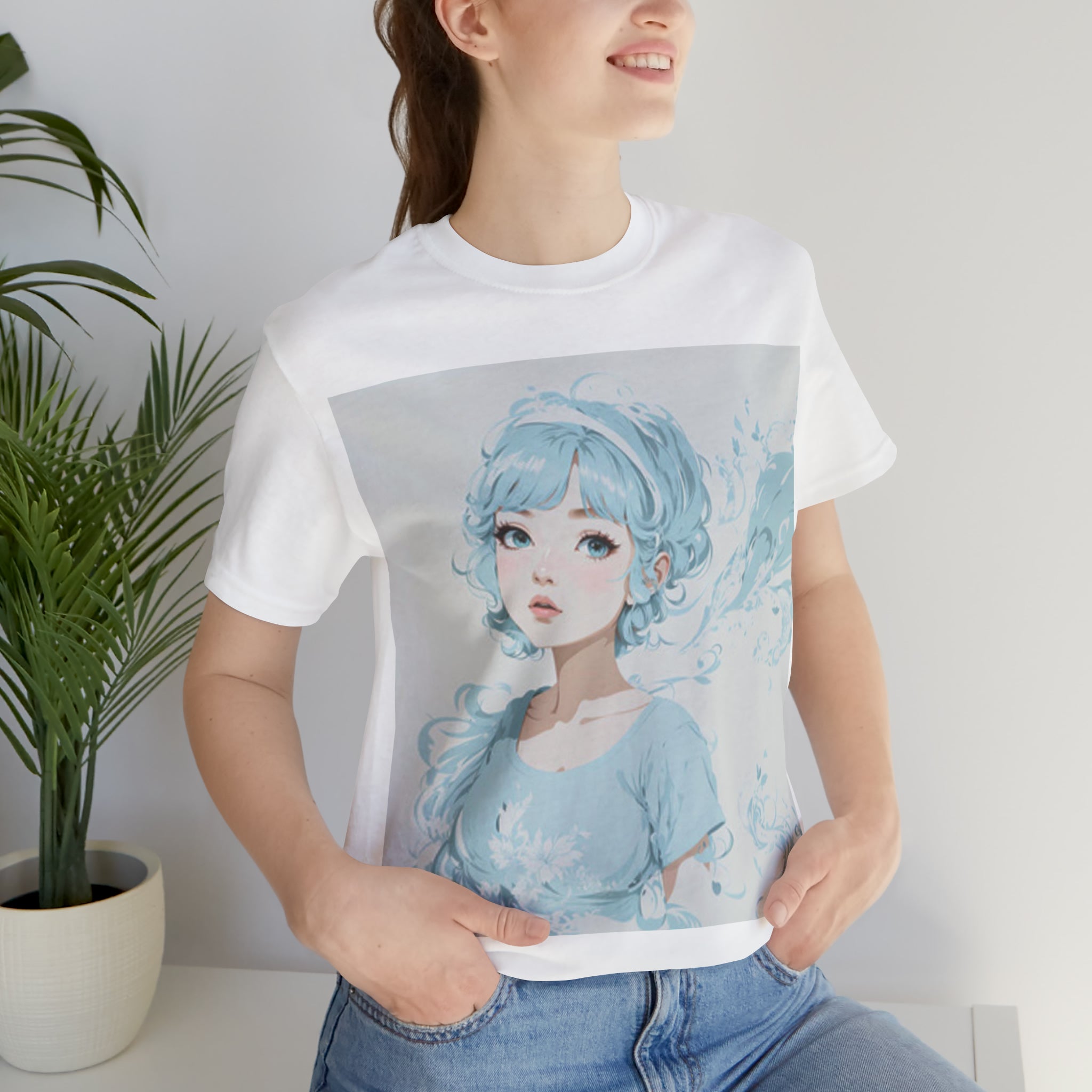 pastel girl gazing into the distance Jersey Short Sleeve Tee