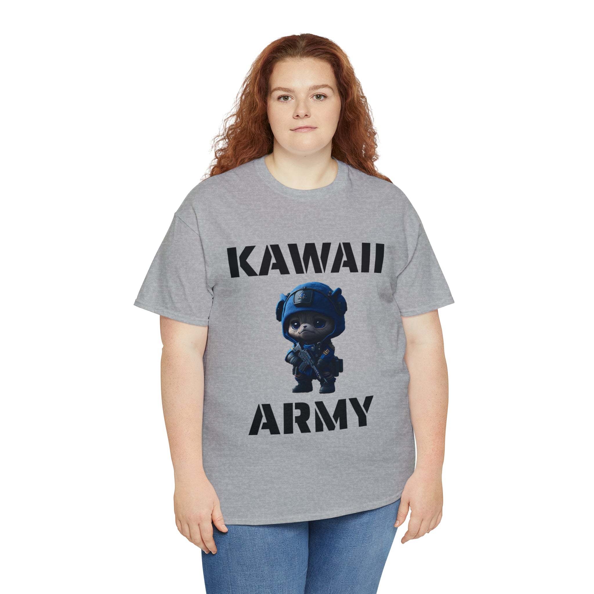 kawaii army blue small machine gunner