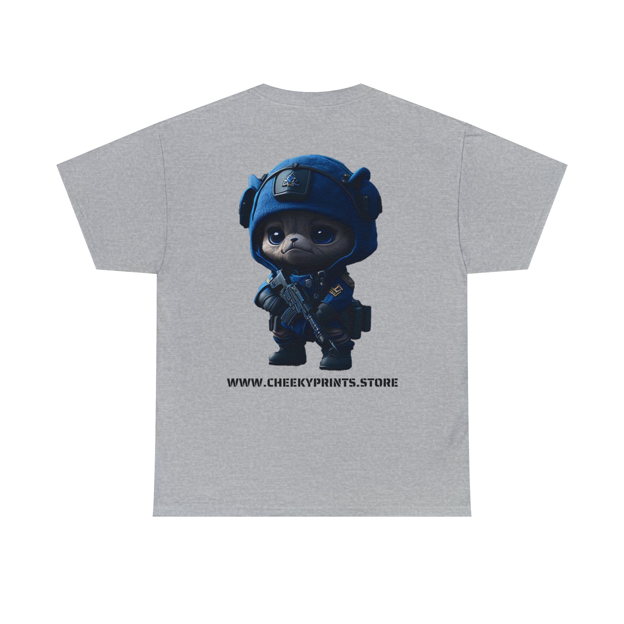 kawaii army blue small machine gunner