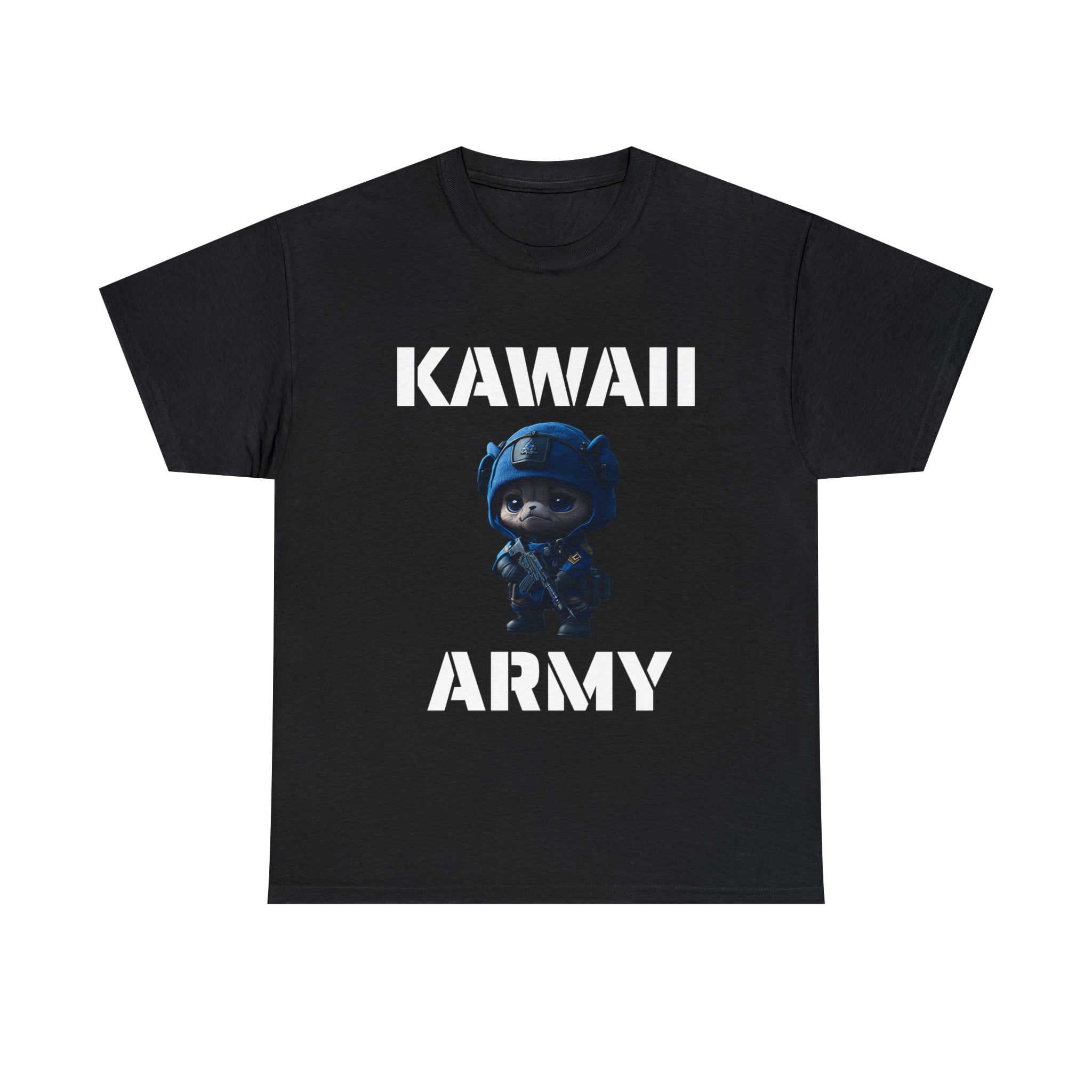 kawaii army blue small machine gunner