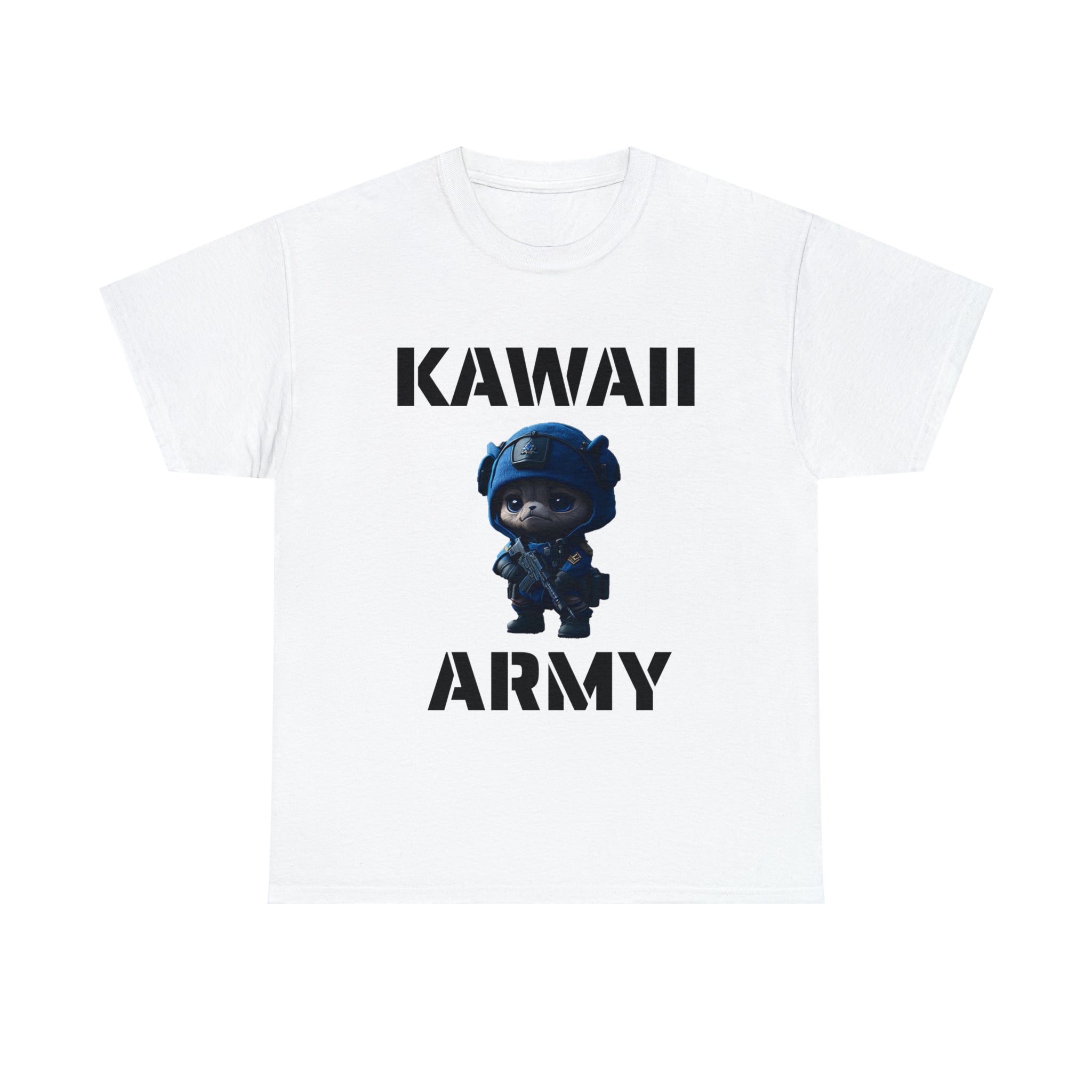 kawaii army blue small machine gunner