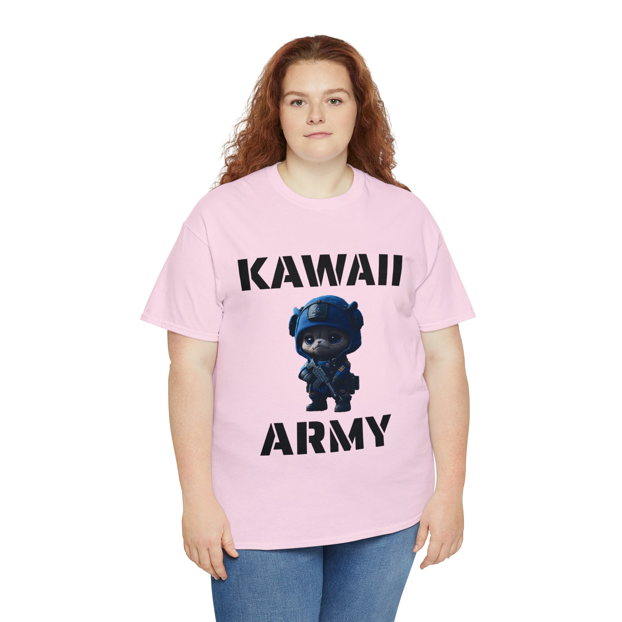 kawaii army blue small machine gunner