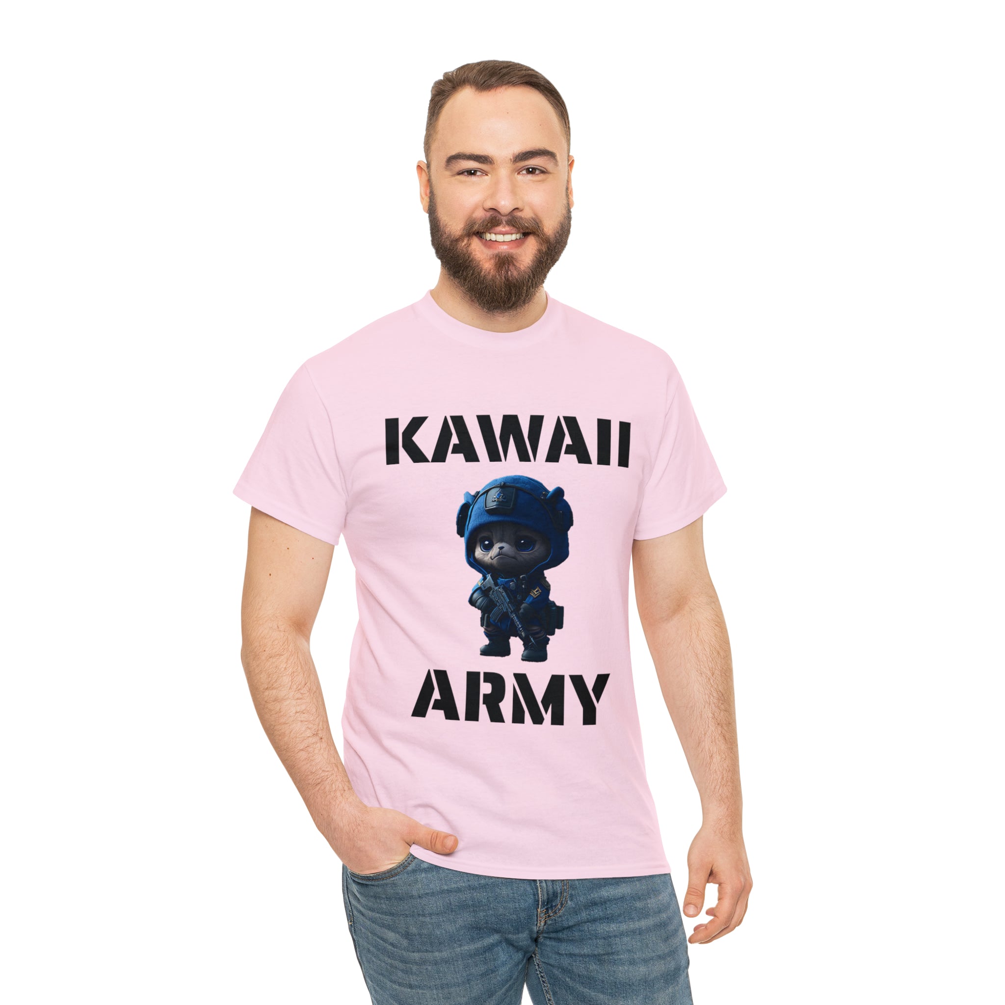 kawaii army blue small machine gunner