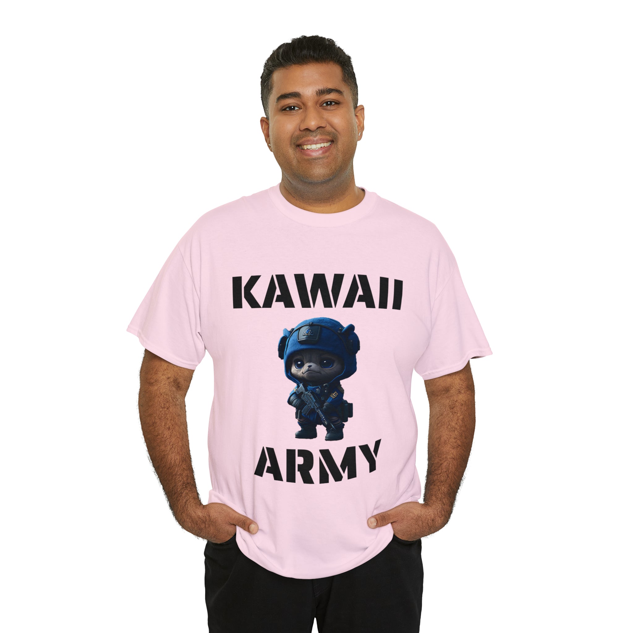 kawaii army blue small machine gunner