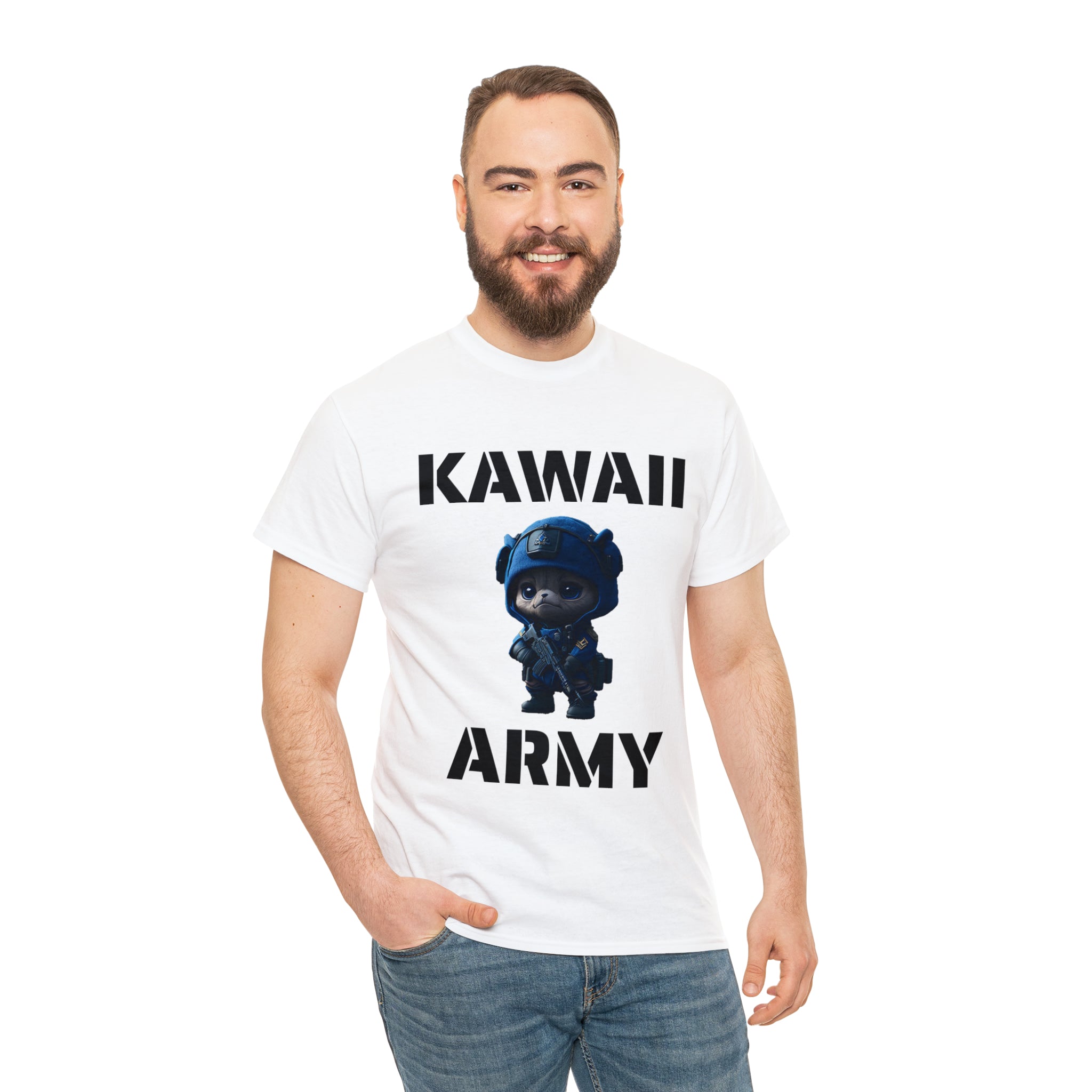 kawaii army blue small machine gunner