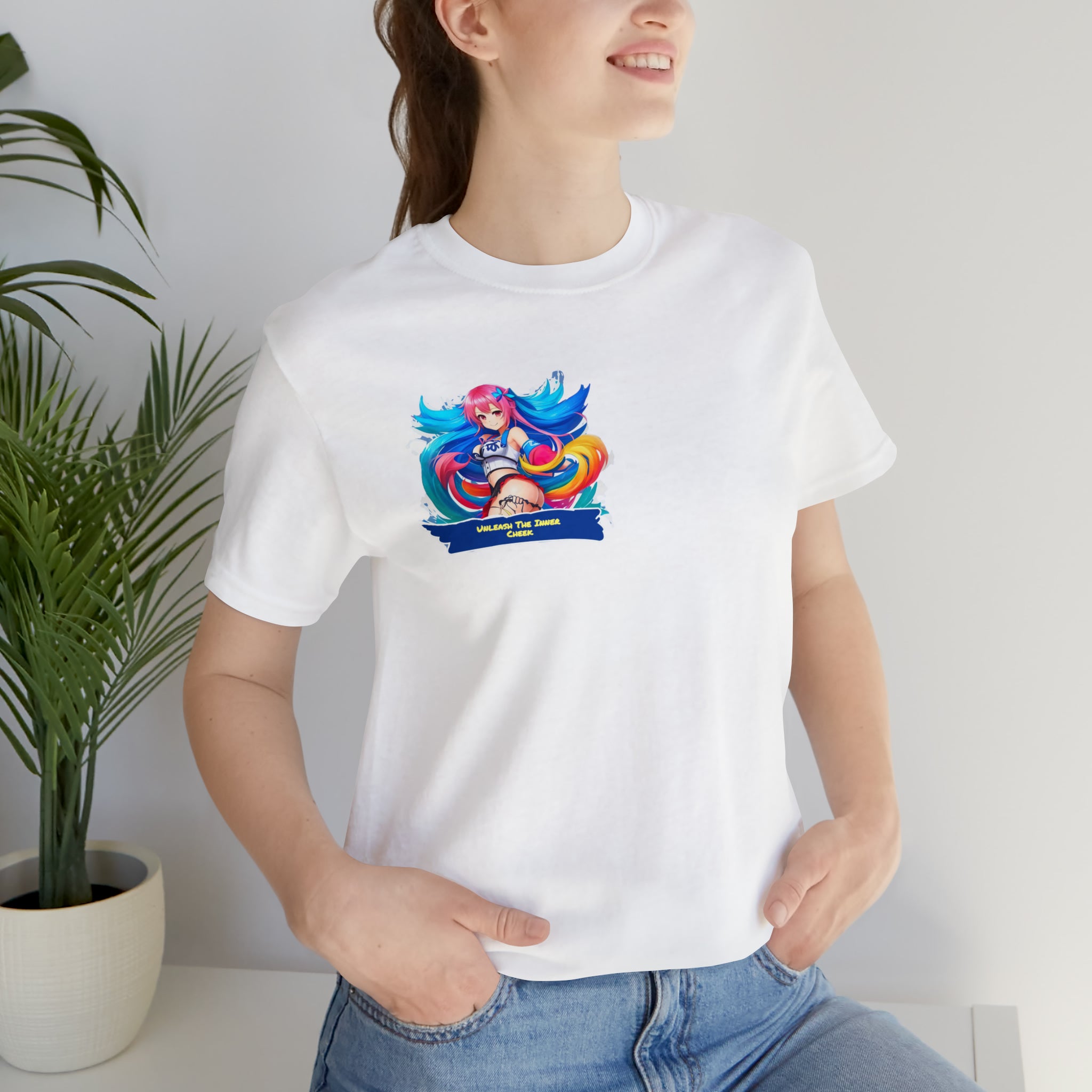 Cheeky Prints Logo tee2: A Seductive Waifu for You to wear