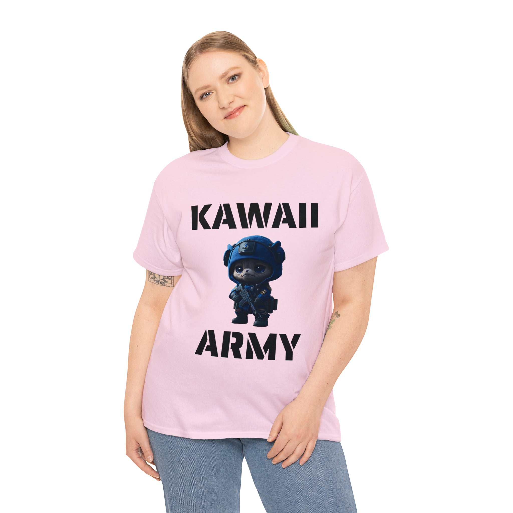 kawaii army blue small machine gunner