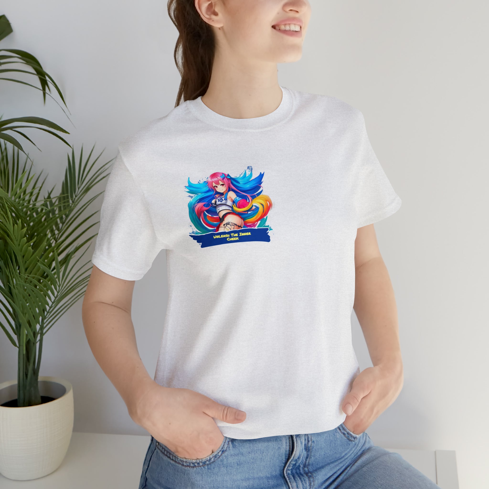 Cheeky Prints Logo tee2: A Seductive Waifu for You to wear