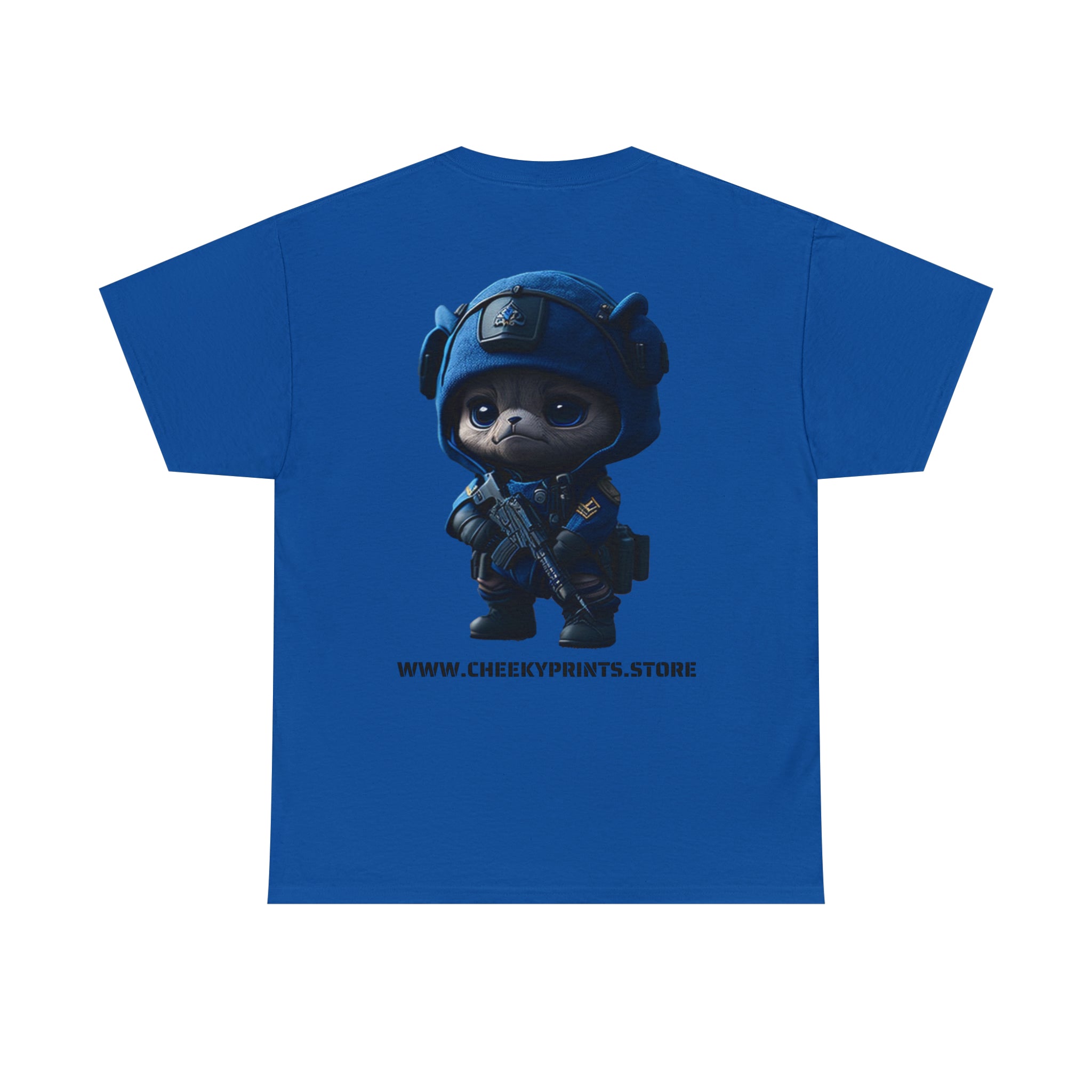 kawaii army blue small machine gunner