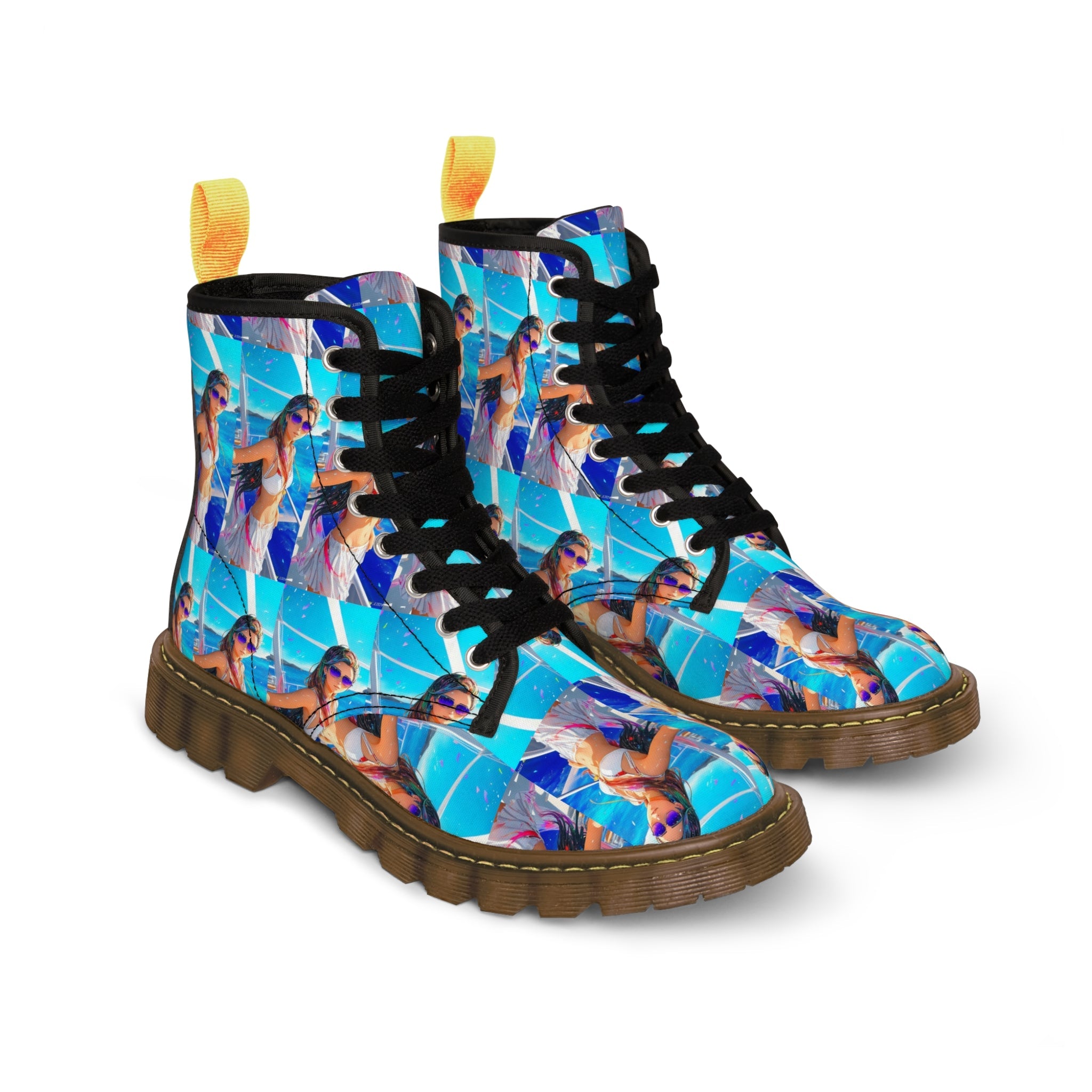 boat shot Men's Canvas Boots - Cheeky-Prints