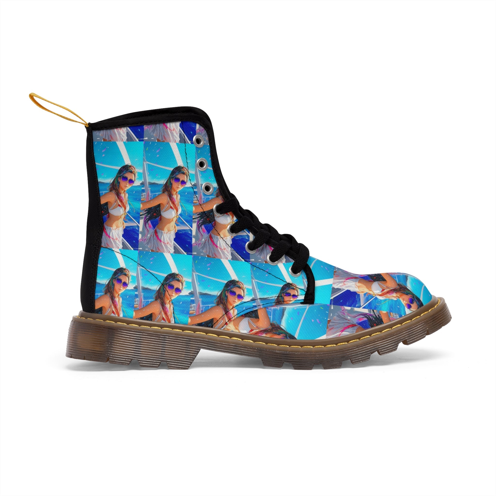 boat shot Men's Canvas Boots - Cheeky-Prints