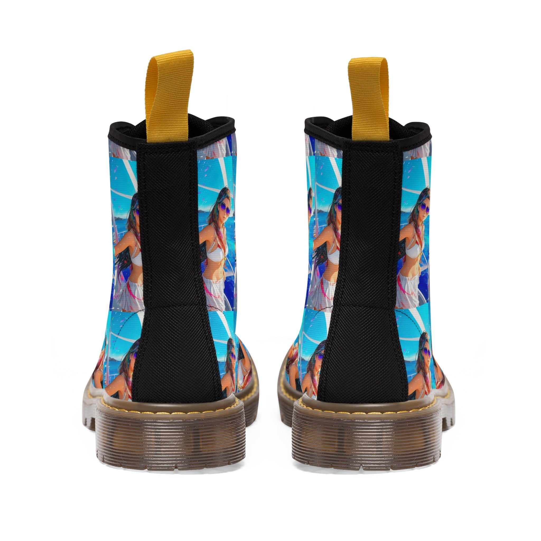 boat shot Men's Canvas Boots - Cheeky-Prints