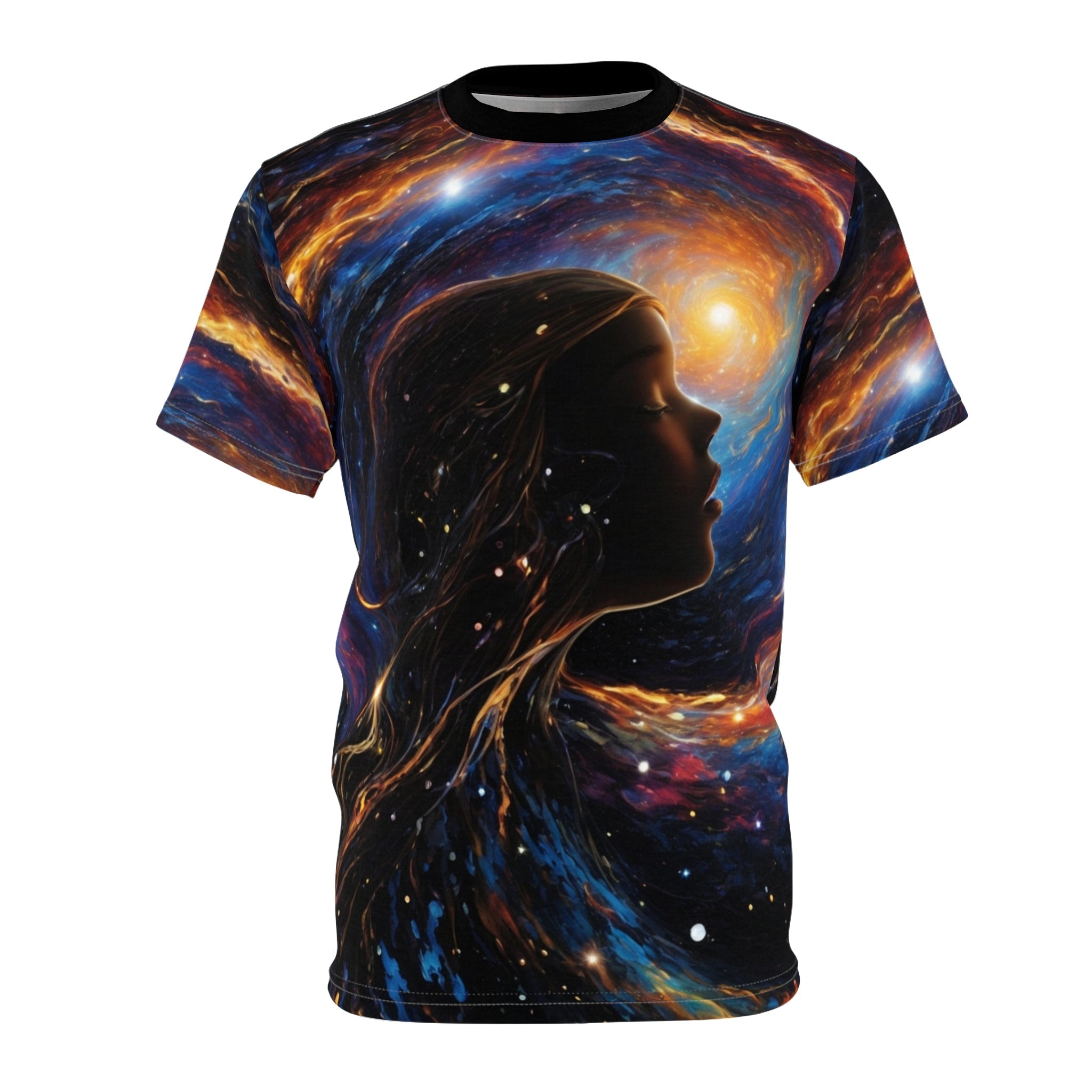 cosmic wave girl Unisex Cut & Sew Tee (AOP) - Cheeky-Prints