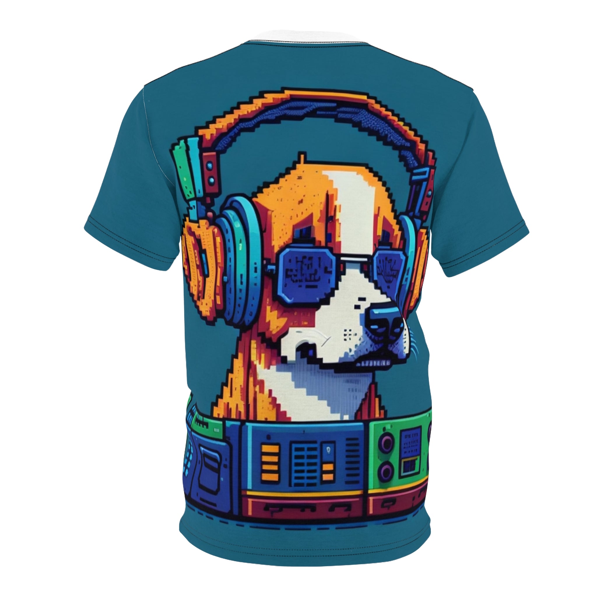 DJ Dog 1 Unisex Cut & Sew Tee (AOP) - Cheeky-Prints