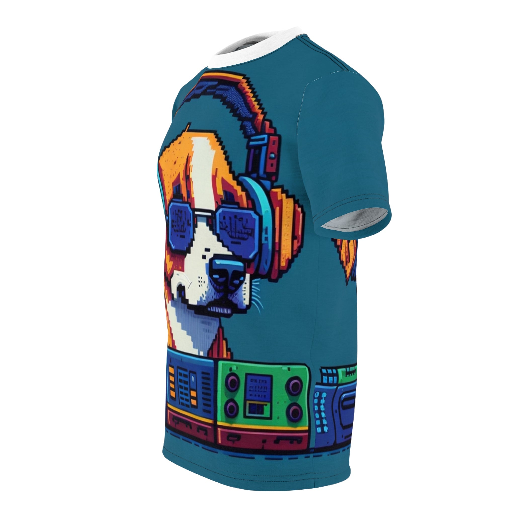 DJ Dog 1 Unisex Cut & Sew Tee (AOP) - Cheeky-Prints