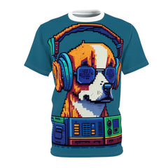 DJ Dog 1 Unisex Cut & Sew Tee (AOP) - Cheeky-Prints