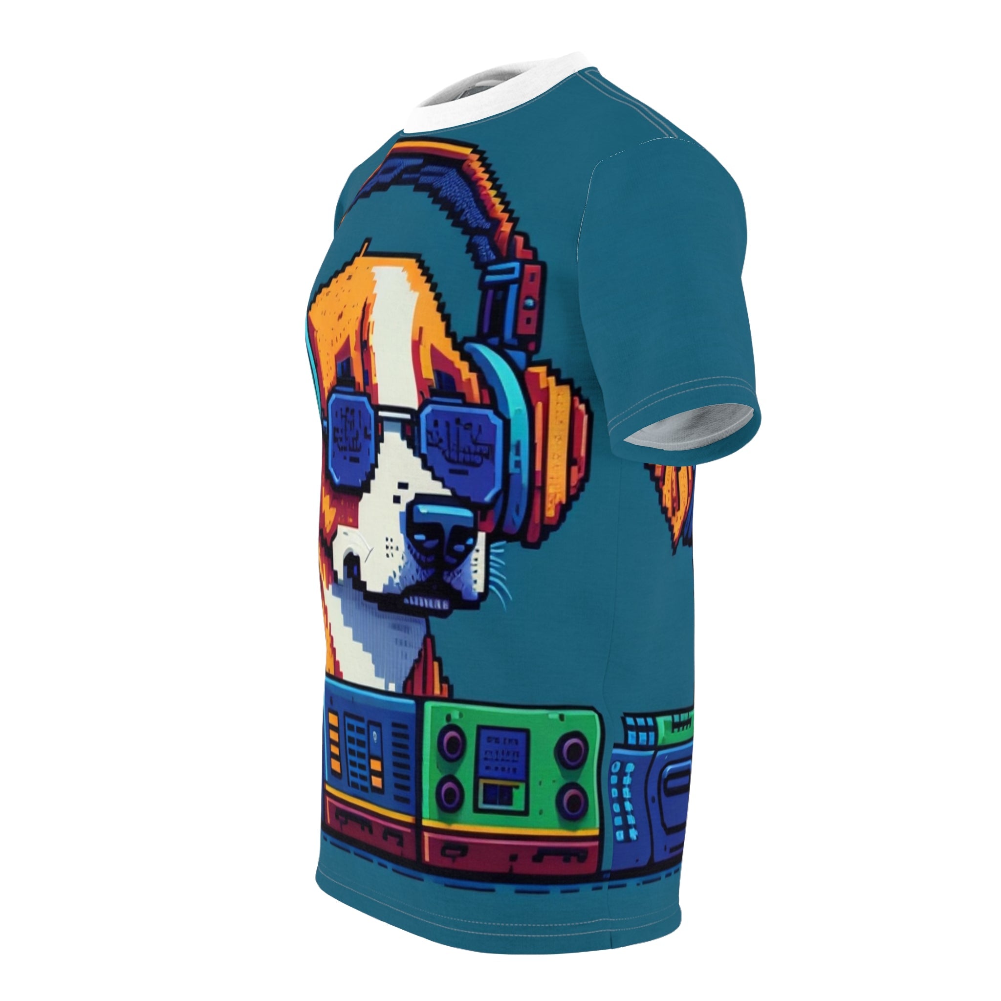 DJ Dog 1 Unisex Cut & Sew Tee (AOP) - Cheeky-Prints