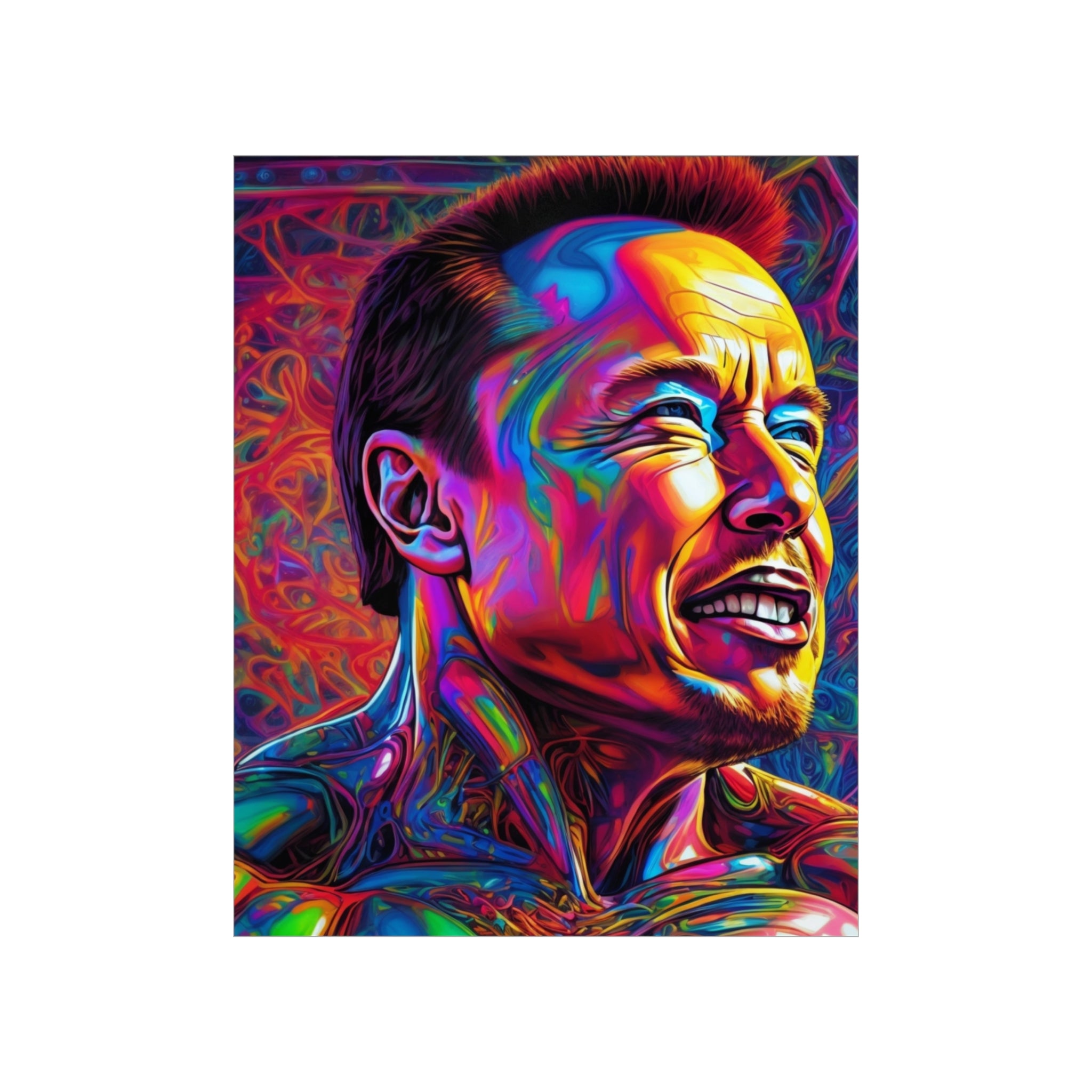 elon psycheldelic poster Premium Matte Vertical Posters - Cheeky-Prints