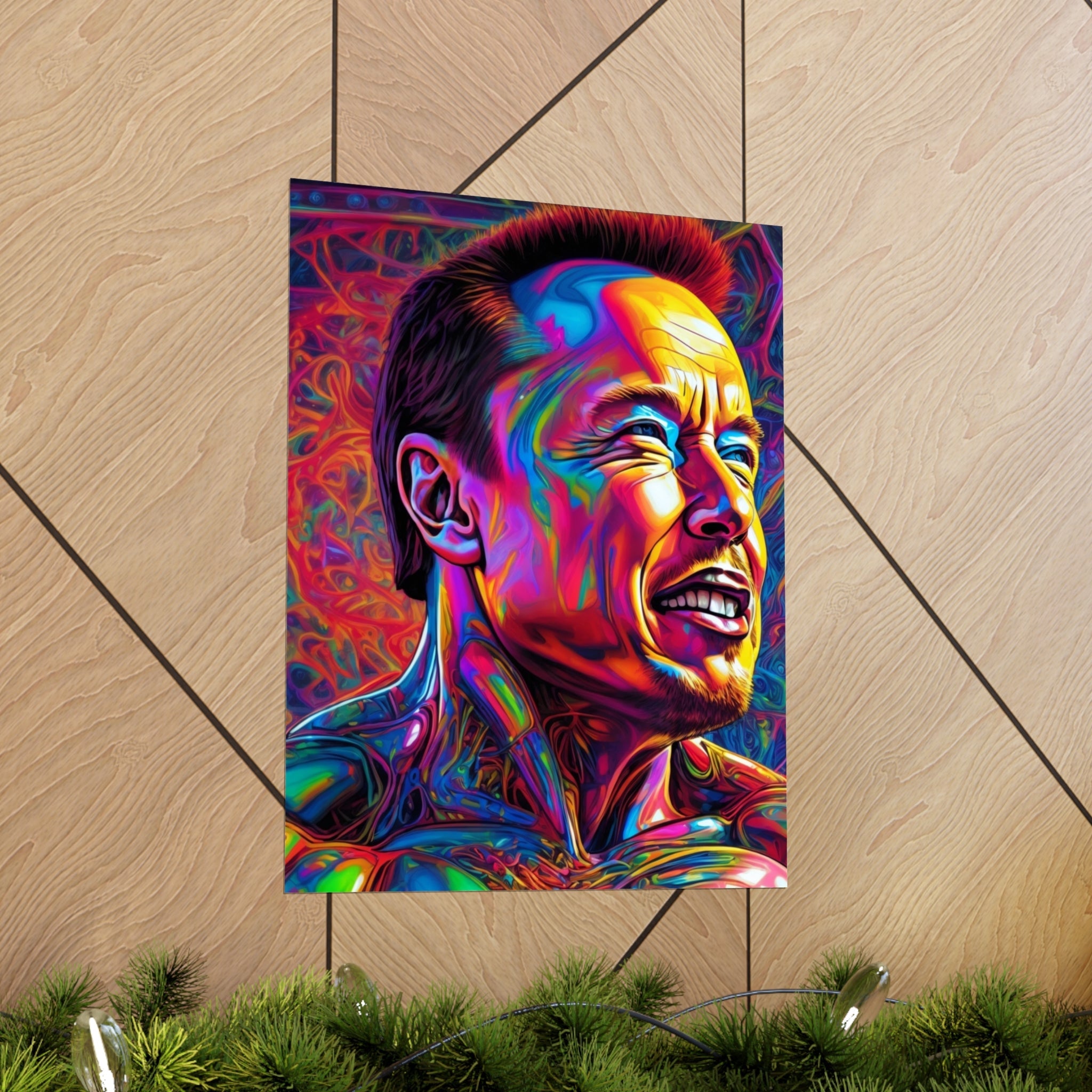 elon psycheldelic poster Premium Matte Vertical Posters - Cheeky-Prints