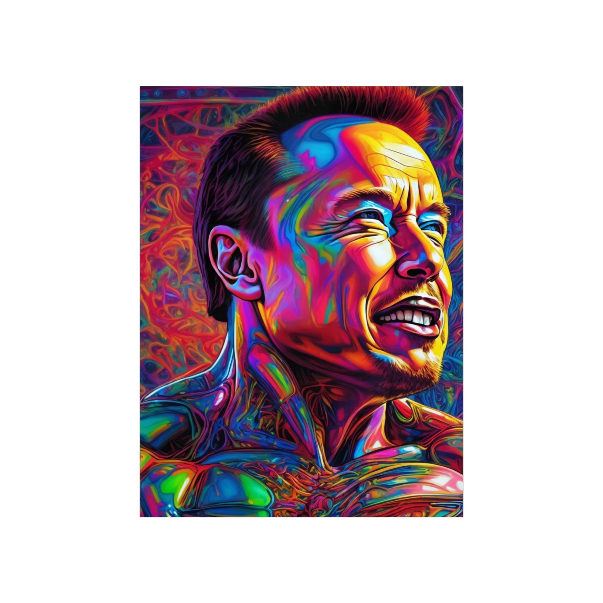 elon psycheldelic poster Premium Matte Vertical Posters - Cheeky-Prints