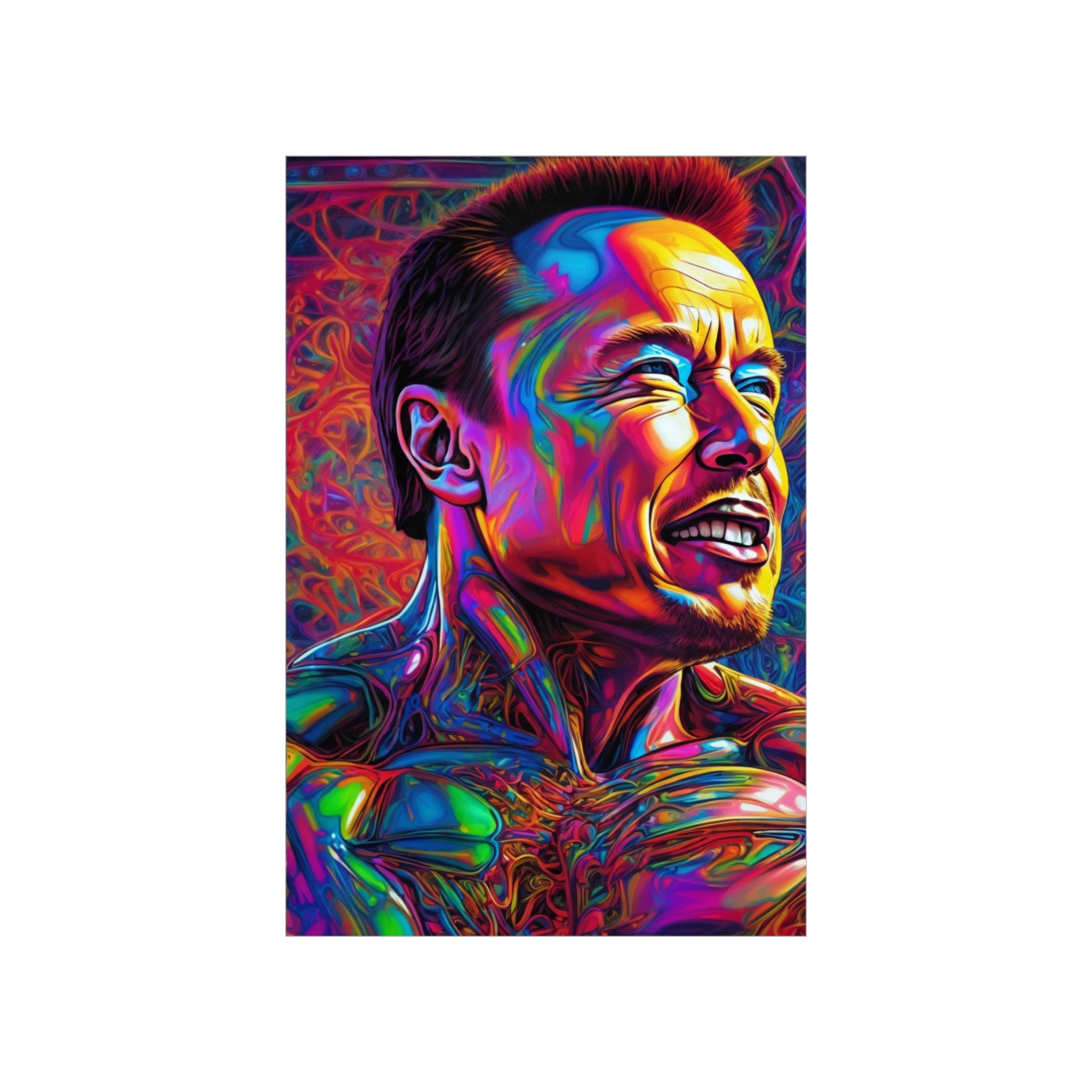 elon psycheldelic poster Premium Matte Vertical Posters - Cheeky-Prints