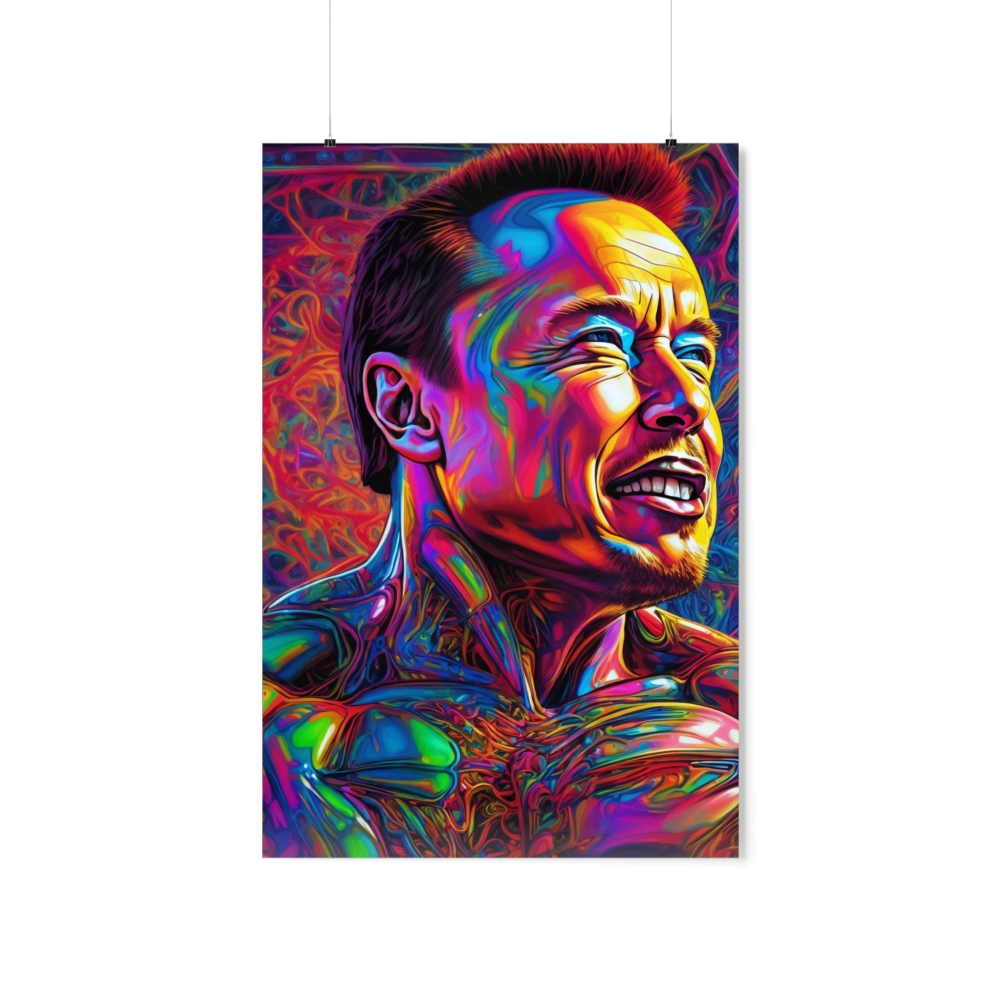 elon psycheldelic poster Premium Matte Vertical Posters - Cheeky-Prints