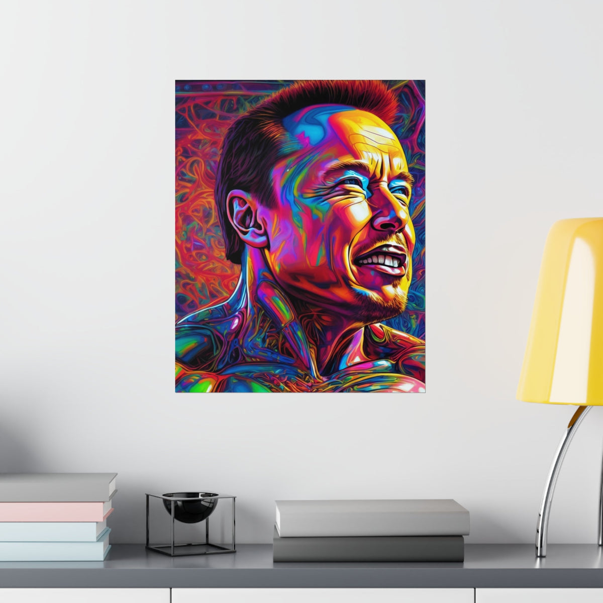 elon psycheldelic poster Premium Matte Vertical Posters - Cheeky-Prints