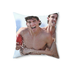 football 2 Spun Polyester Square Pillow - Cheeky-Prints