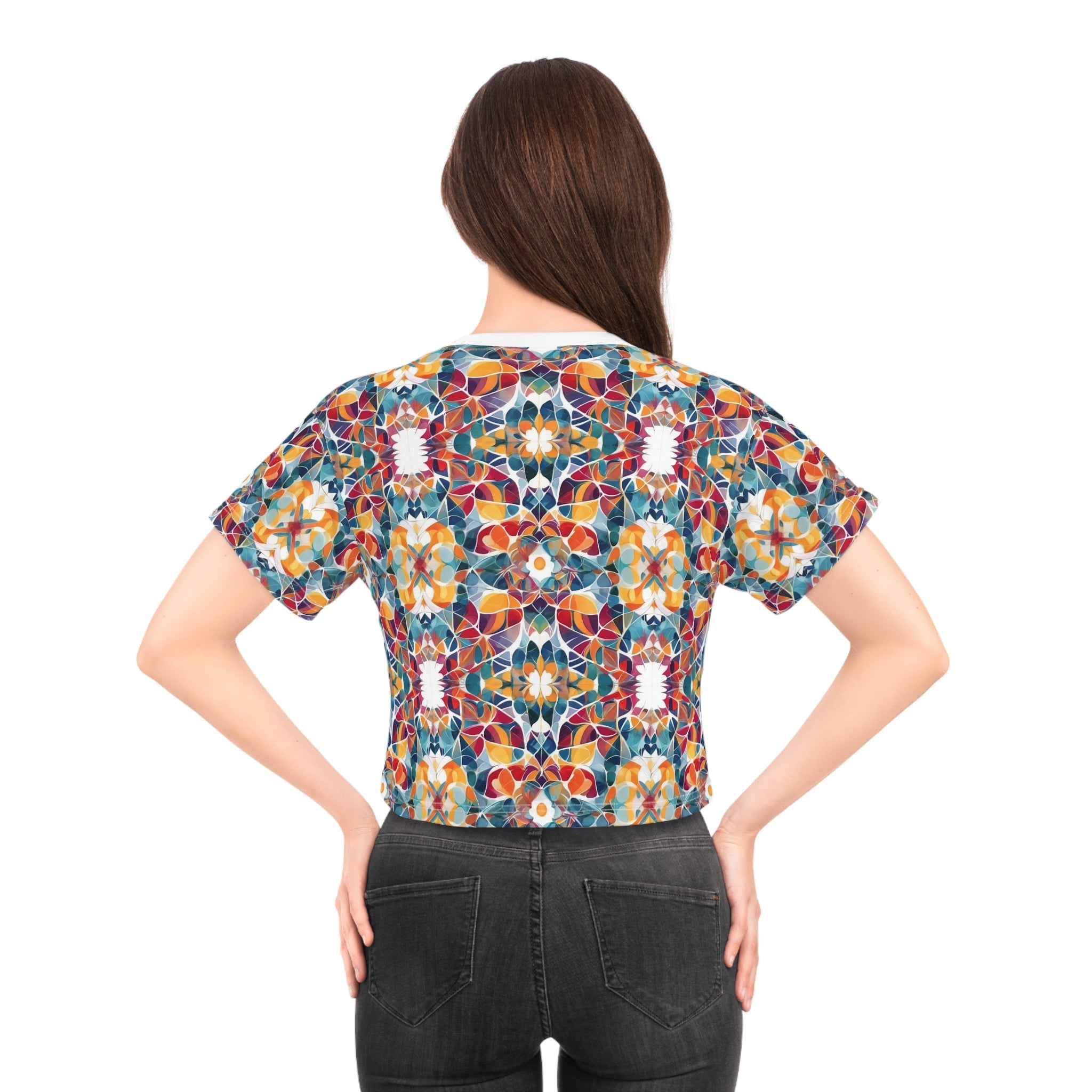 fractal design 2 Crop Tee (AOP) - Cheeky-Prints