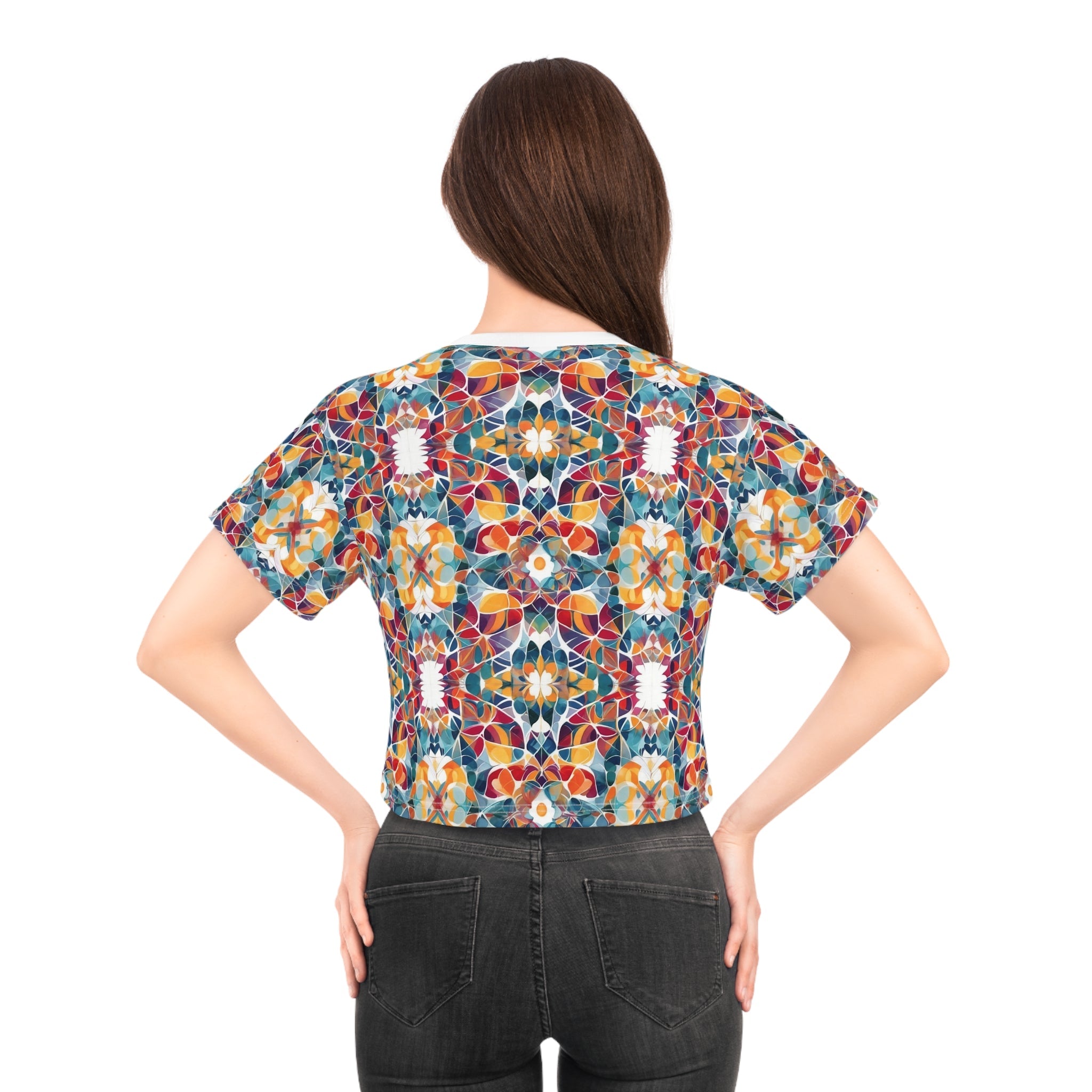 fractal design 2 Crop Tee (AOP) - Cheeky-Prints