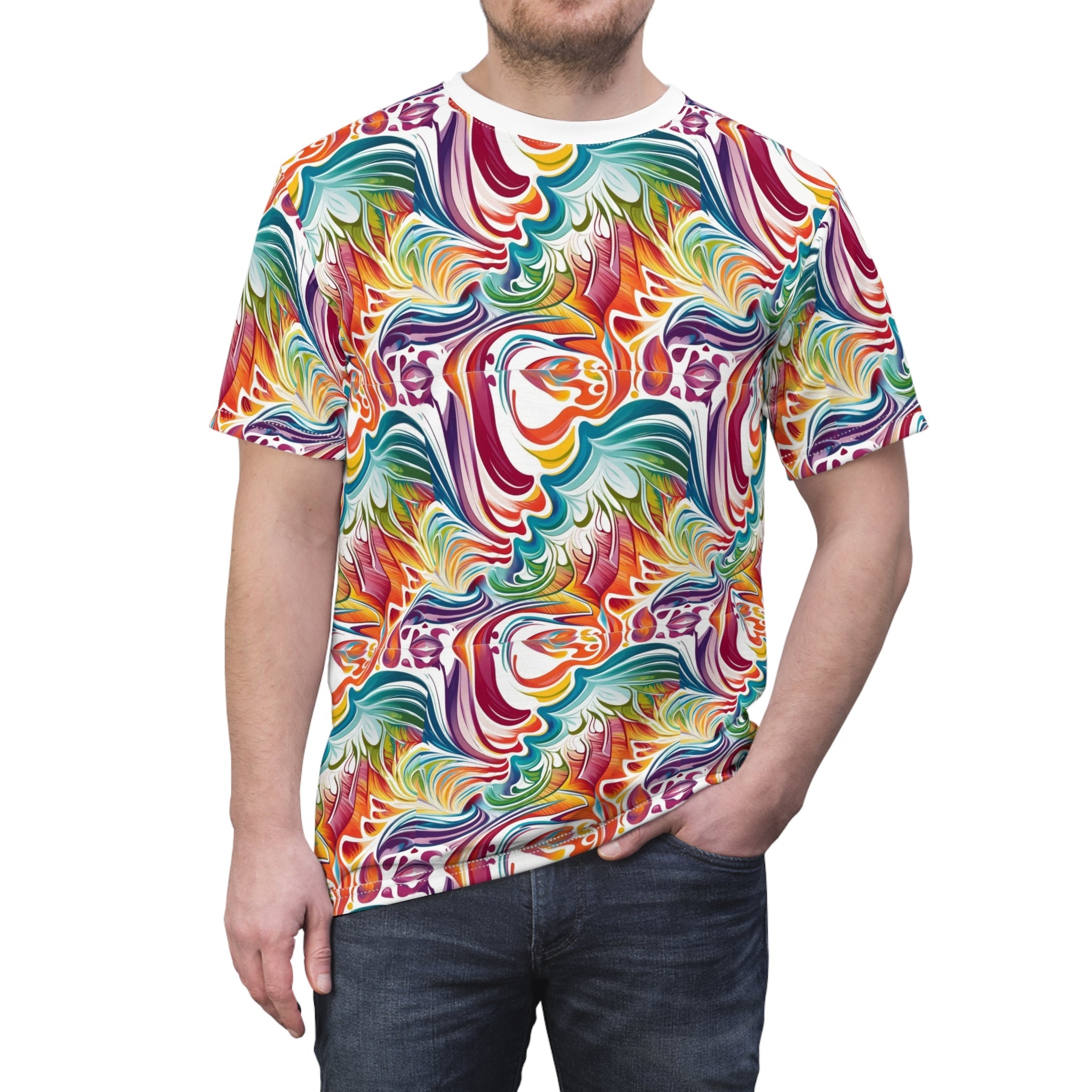 Fractal Design 3 Unisex Cut & Sew Tee (AOP) - Cheeky-Prints