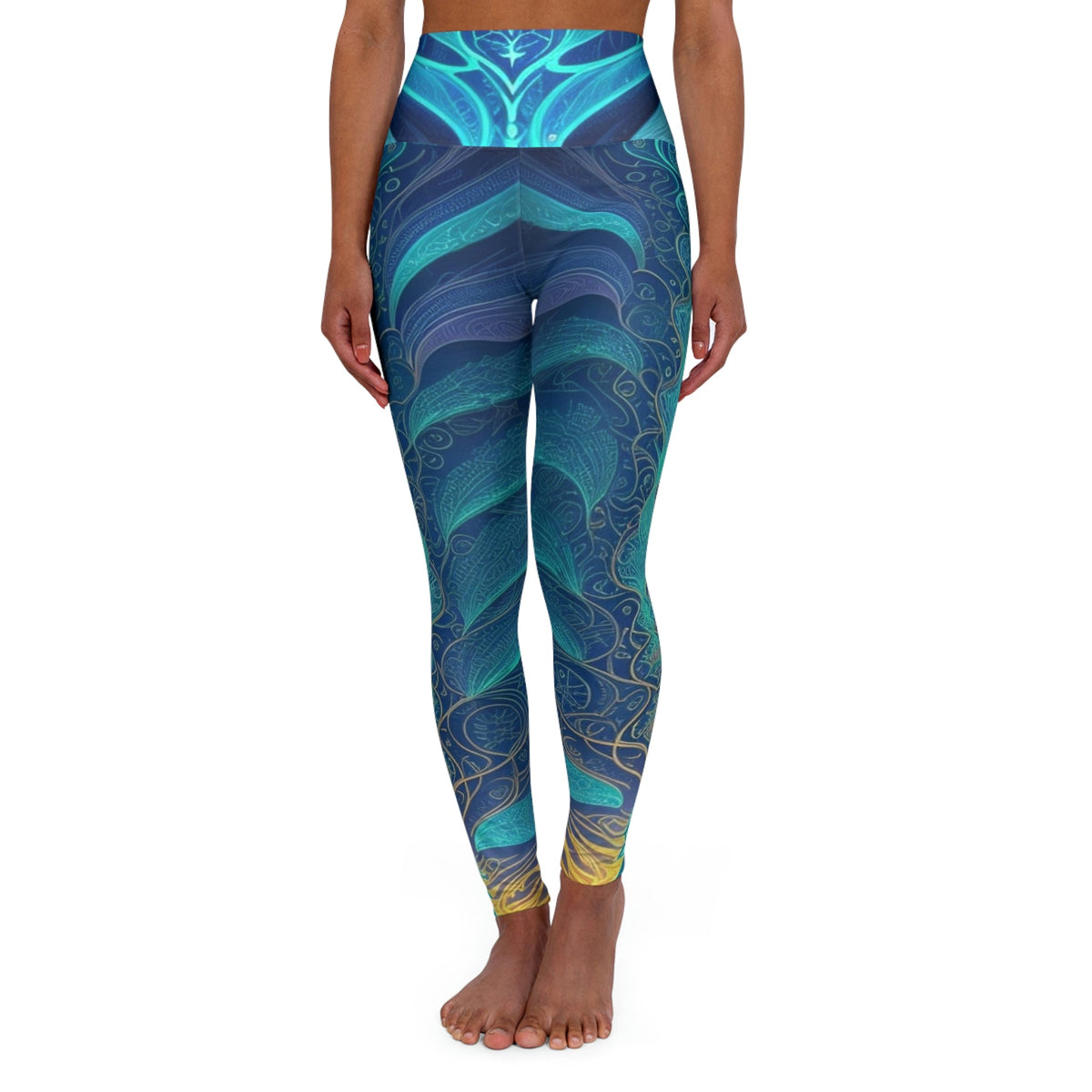 High Waisted Yoga Leggings (AOP) - Cheeky-Prints