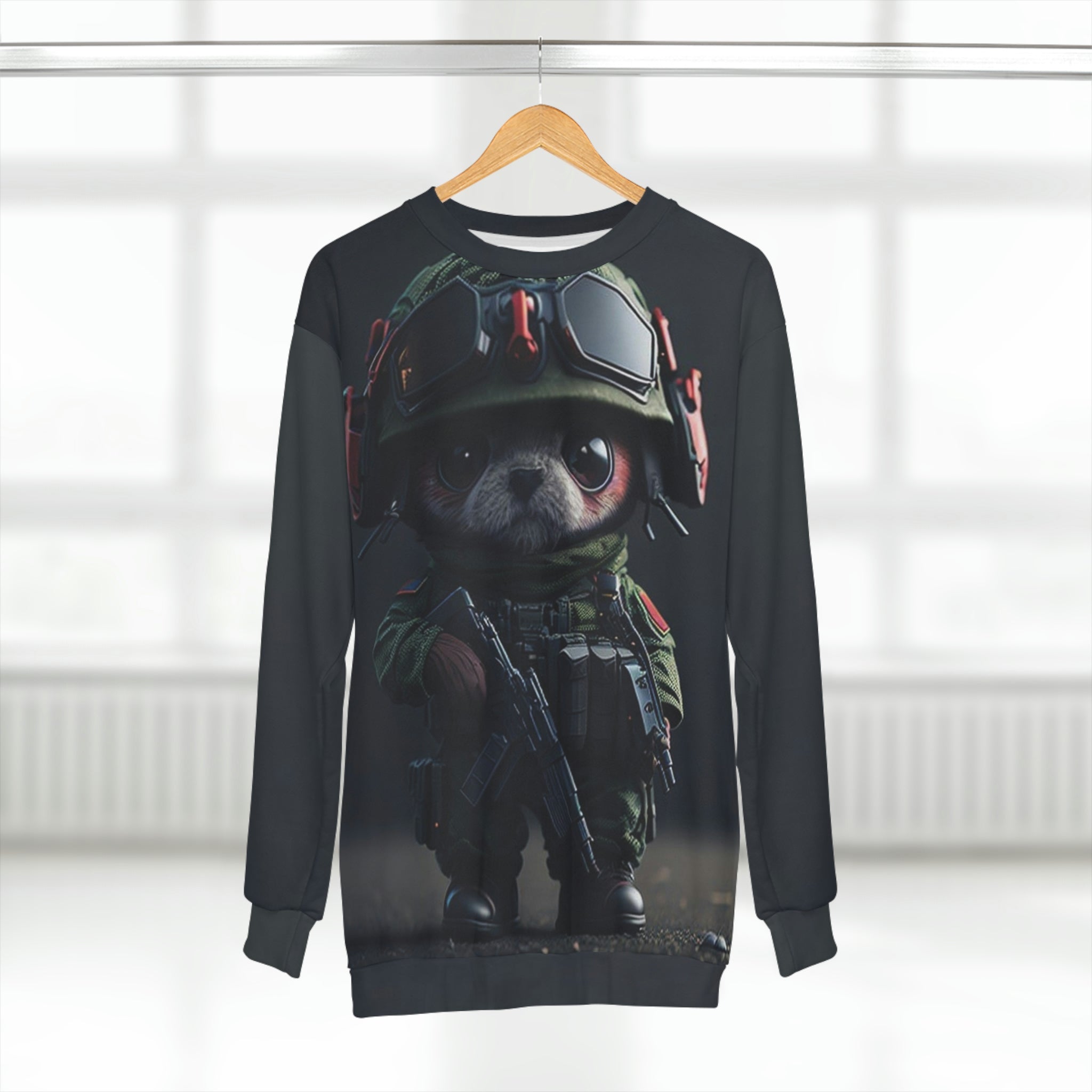 kawaii army Unisex Sweatshirt (AOP) - Cheeky-Prints