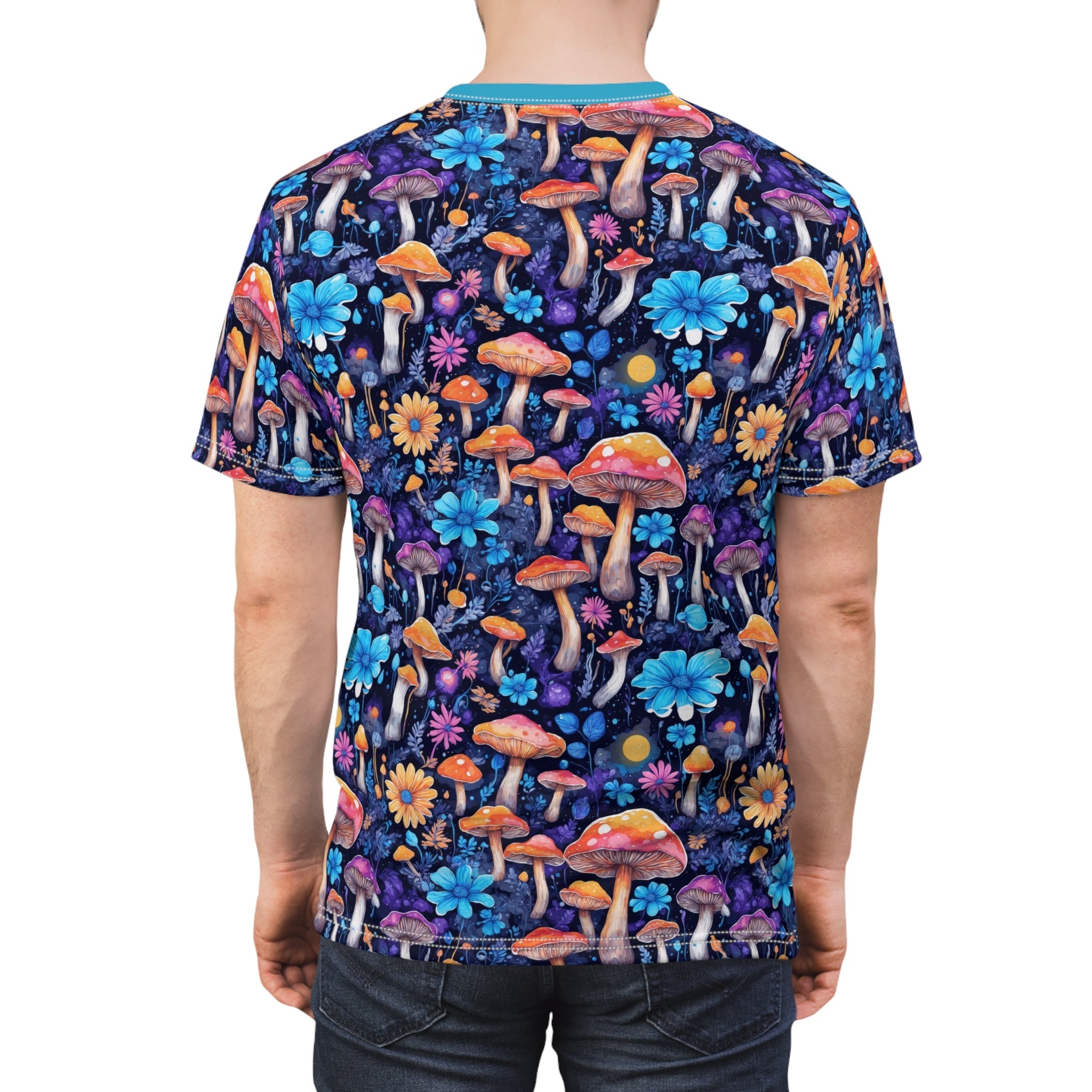 Mushroom trip 1 Unisex Cut & Sew Tee (AOP) - Cheeky-Prints