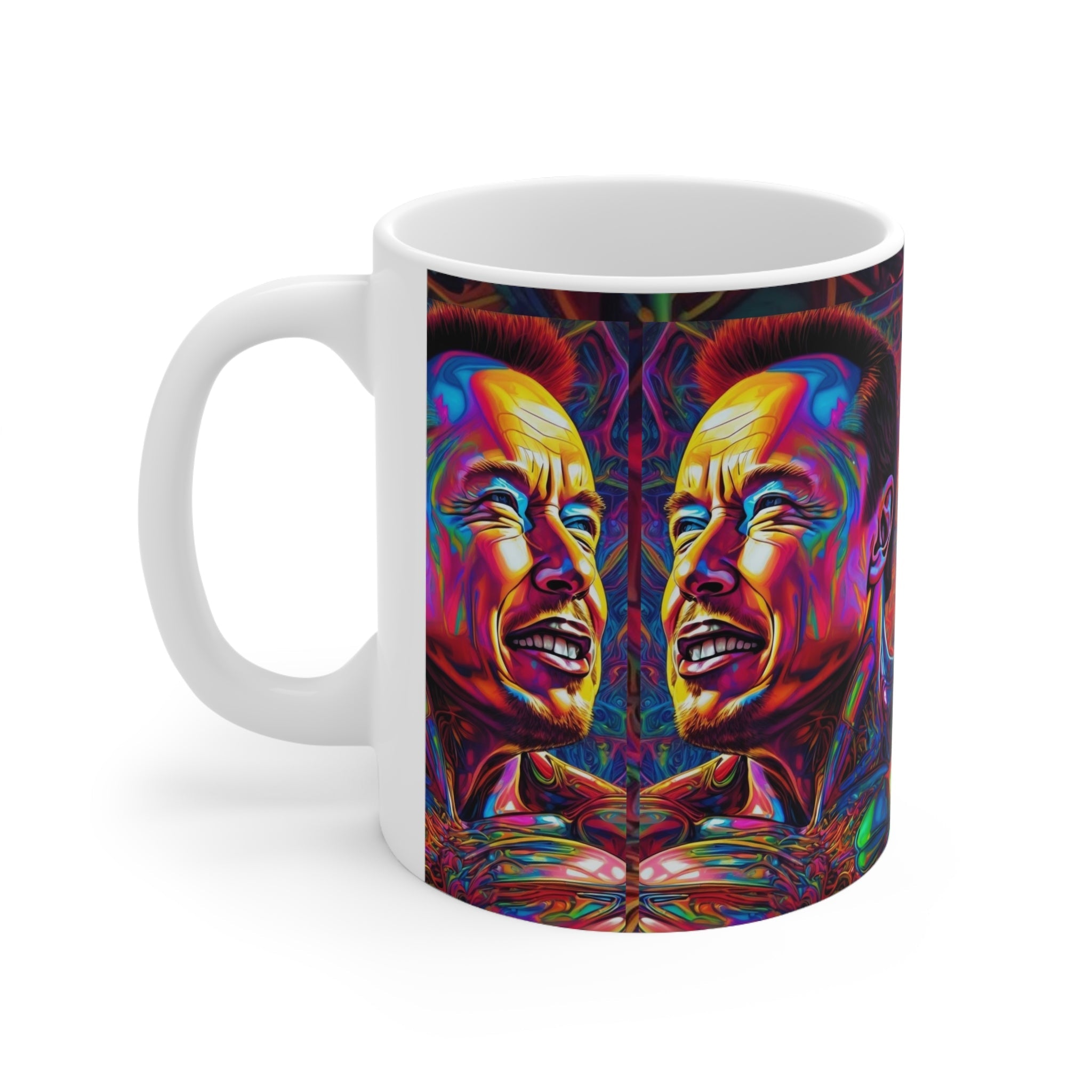 Psychedelic 1 elon Ceramic Mug 11oz - Cheeky-Prints