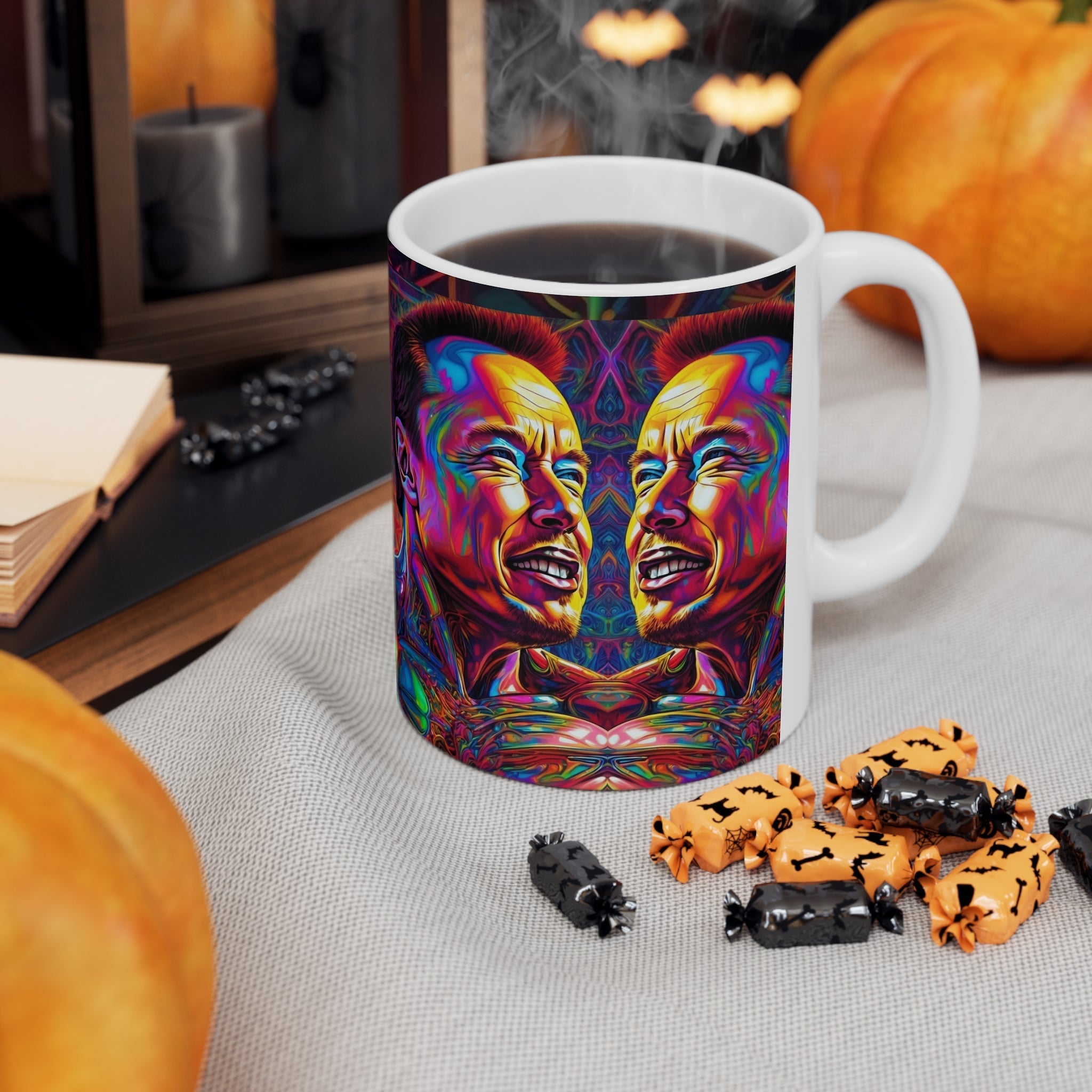 Psychedelic 1 elon Ceramic Mug 11oz - Cheeky-Prints