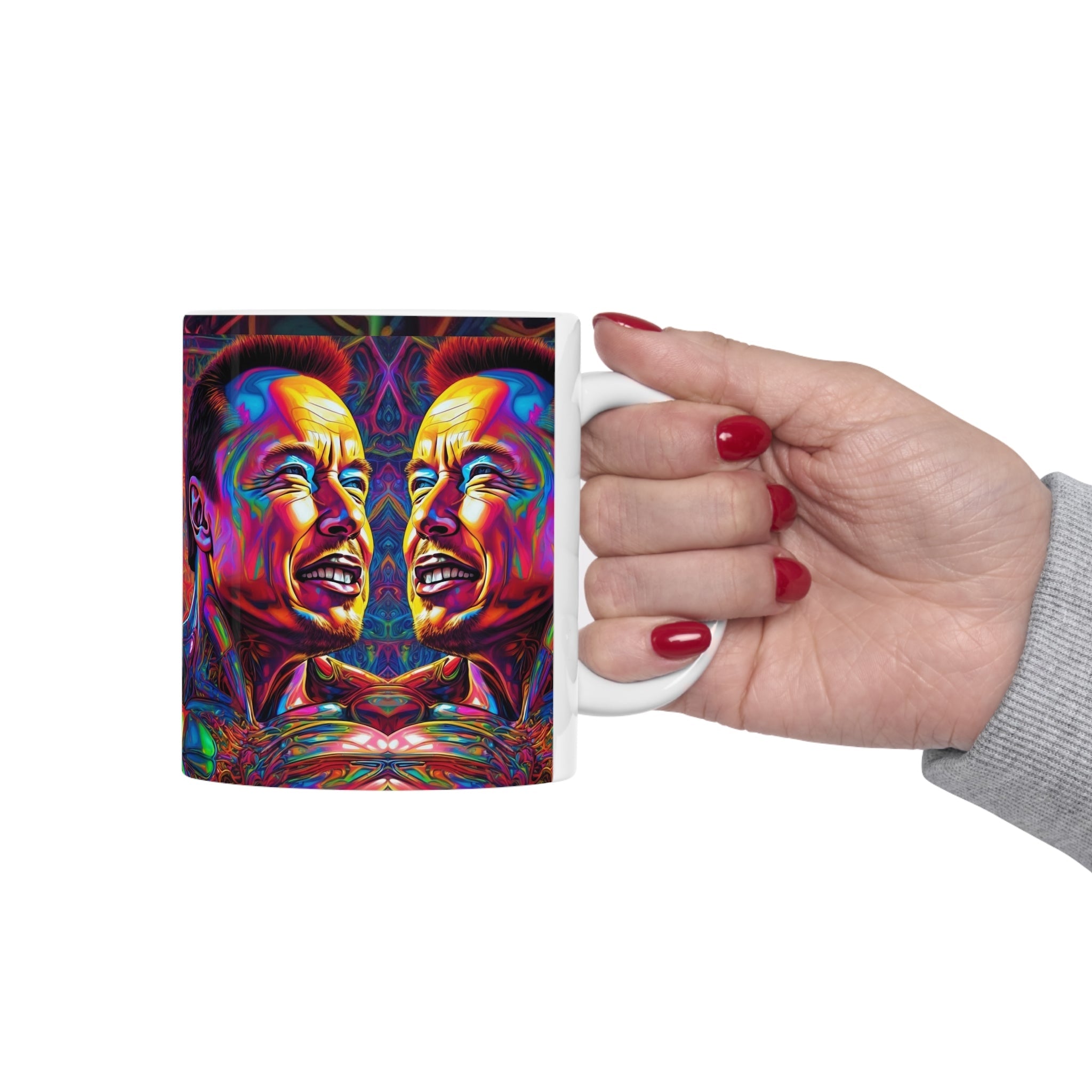 Psychedelic 1 elon Ceramic Mug 11oz - Cheeky-Prints