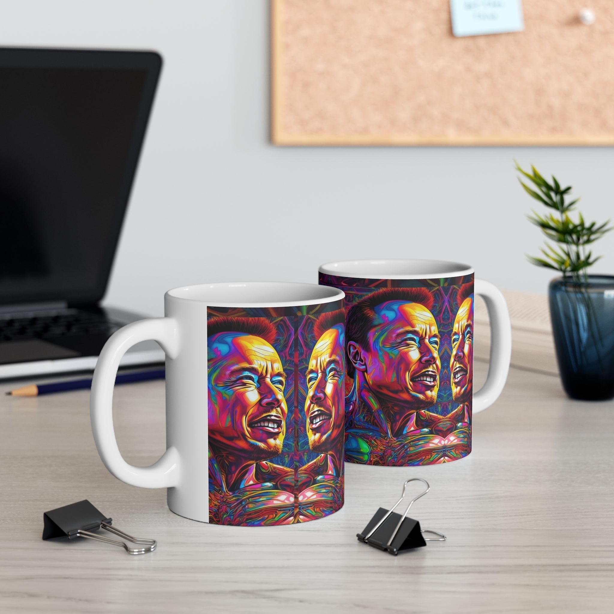 Psychedelic 1 elon Ceramic Mug 11oz - Cheeky-Prints