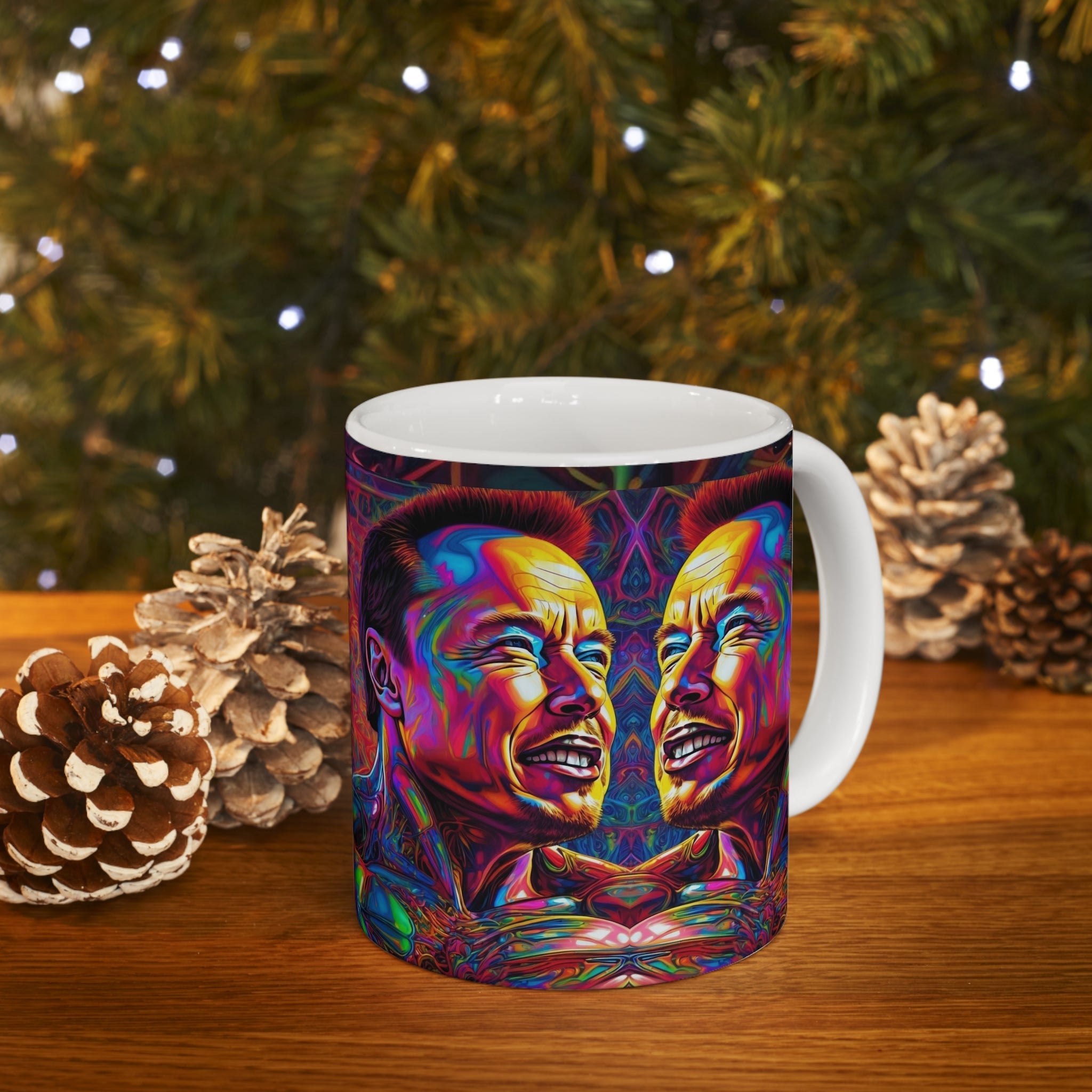 Psychedelic 1 elon Ceramic Mug 11oz - Cheeky-Prints