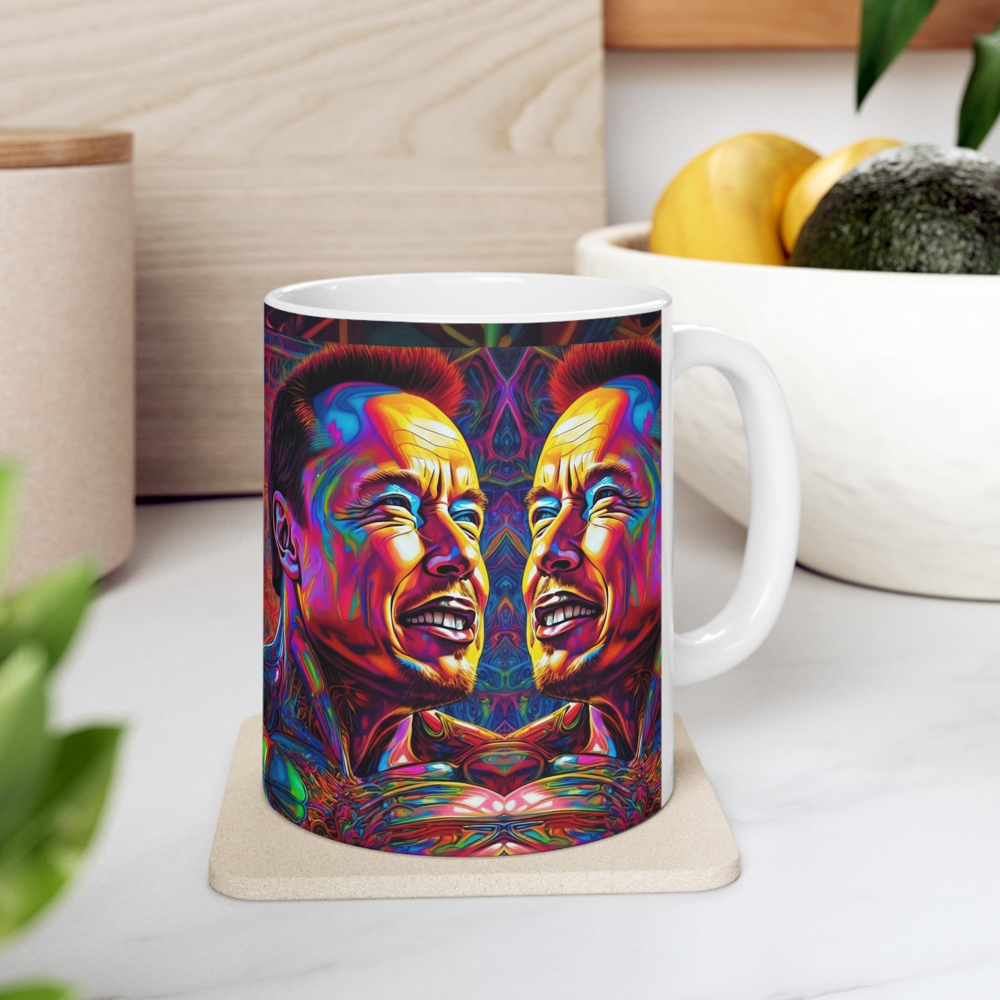 Psychedelic 1 elon Ceramic Mug 11oz - Cheeky-Prints