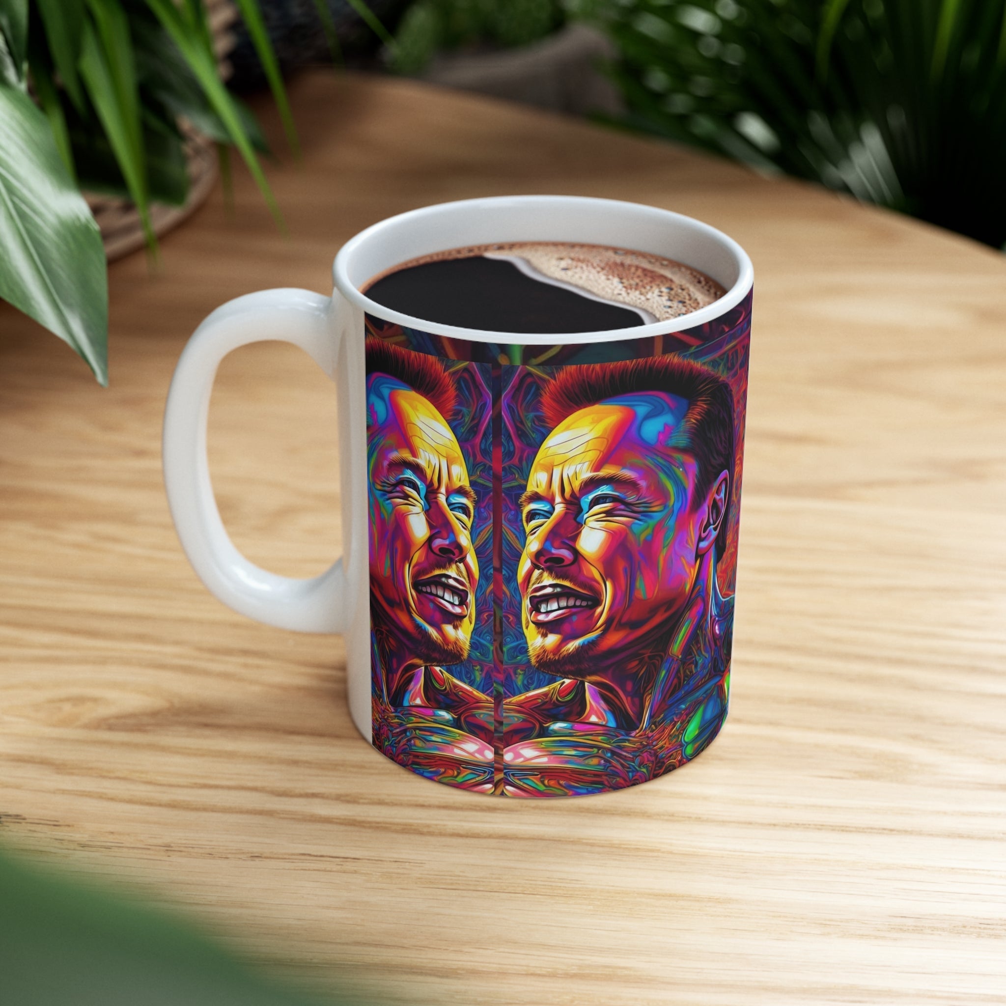 Psychedelic 1 elon Ceramic Mug 11oz - Cheeky-Prints