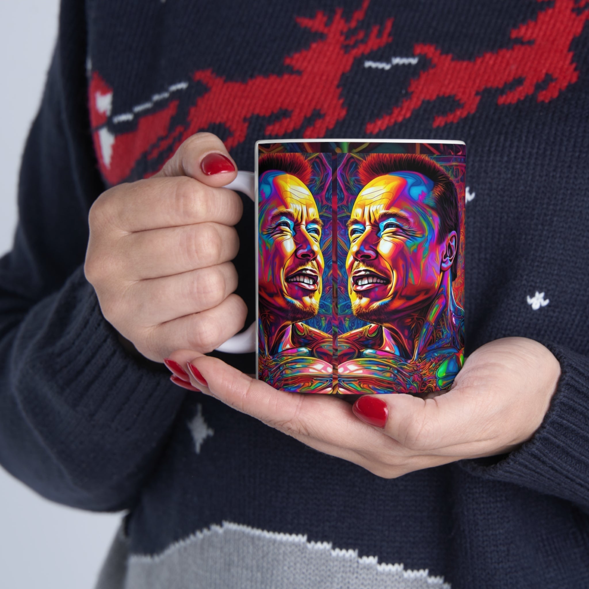 Psychedelic 1 elon Ceramic Mug 11oz - Cheeky-Prints