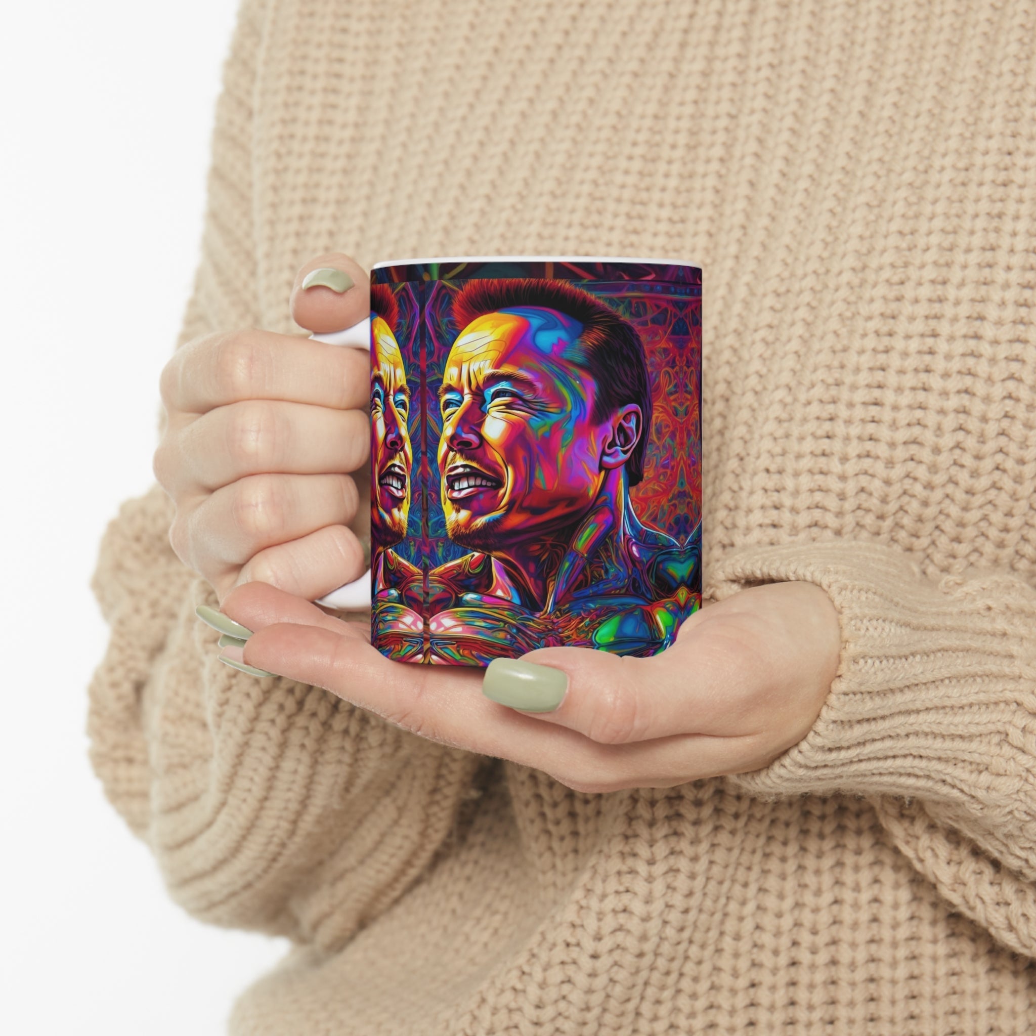 Psychedelic 1 elon Ceramic Mug 11oz - Cheeky-Prints