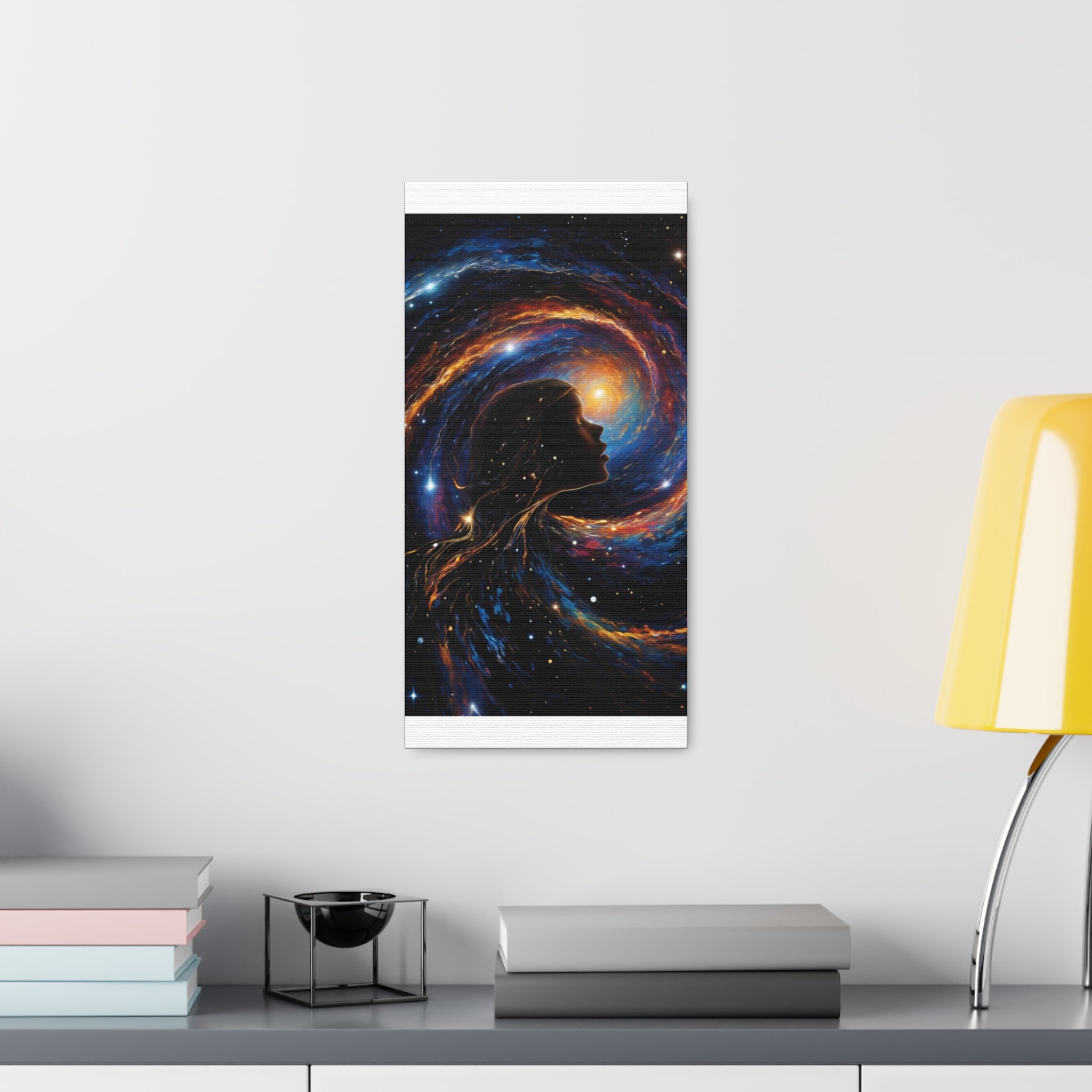 psychedelic girl riding the cosmic waves of the universe. - Cheeky-Prints