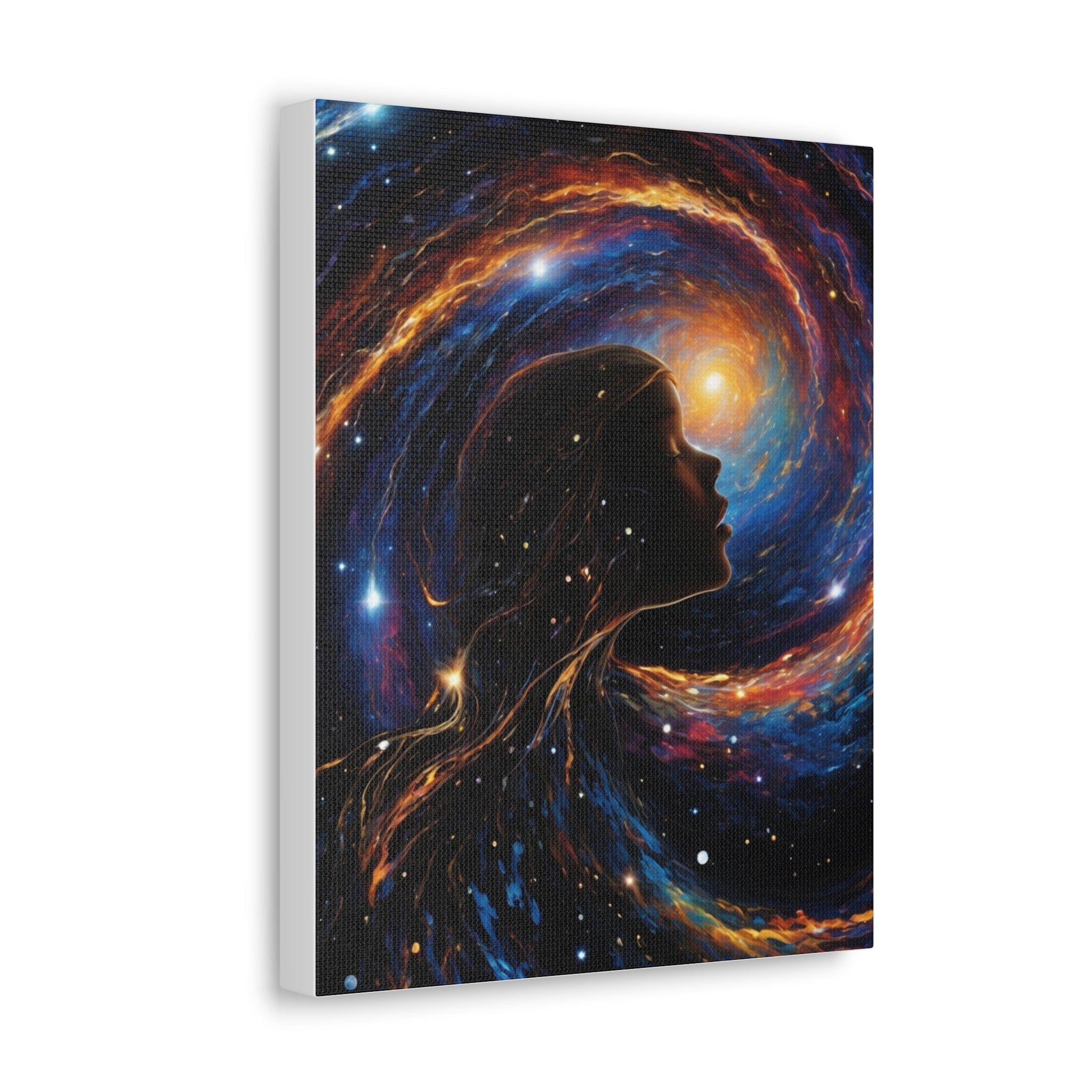 psychedelic girl riding the cosmic waves of the universe. - Cheeky-Prints